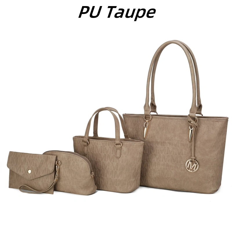30 Styles Michaethtl Kors Collection Vegan Leather Women's Tote Bag, Small Tote Handbag, Pouch Purse & Wristlet Wallet Bag 4 pcs set