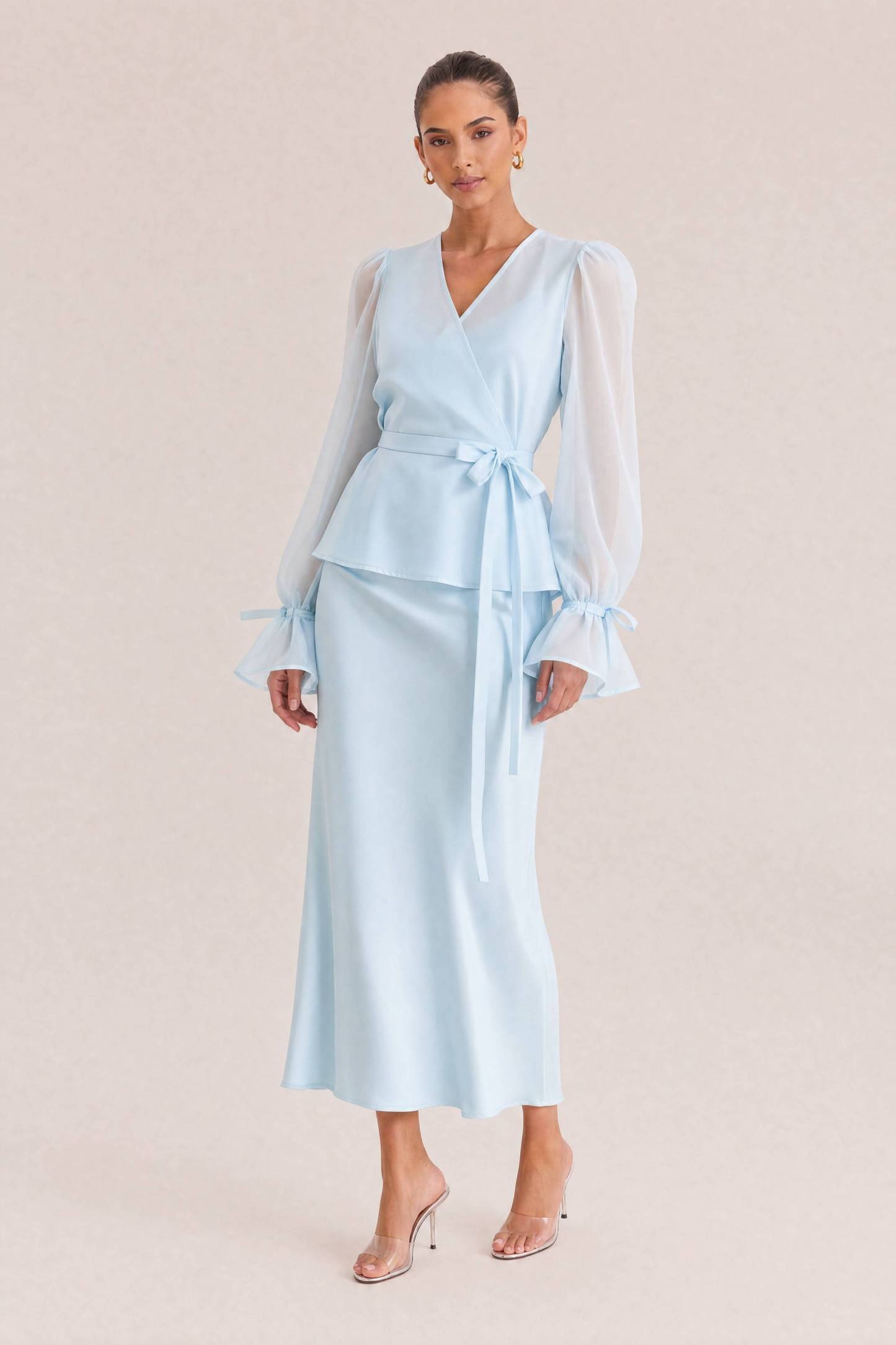 Tulle Shirt Sling Dress And Belt Set