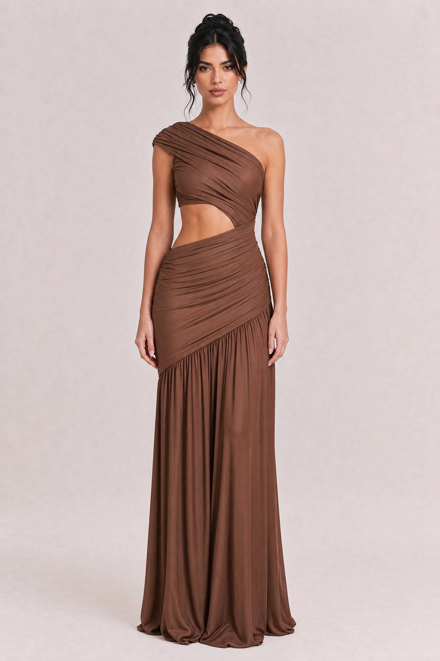 Unique Off-shoulder Waist Hollow Maxi Dress
