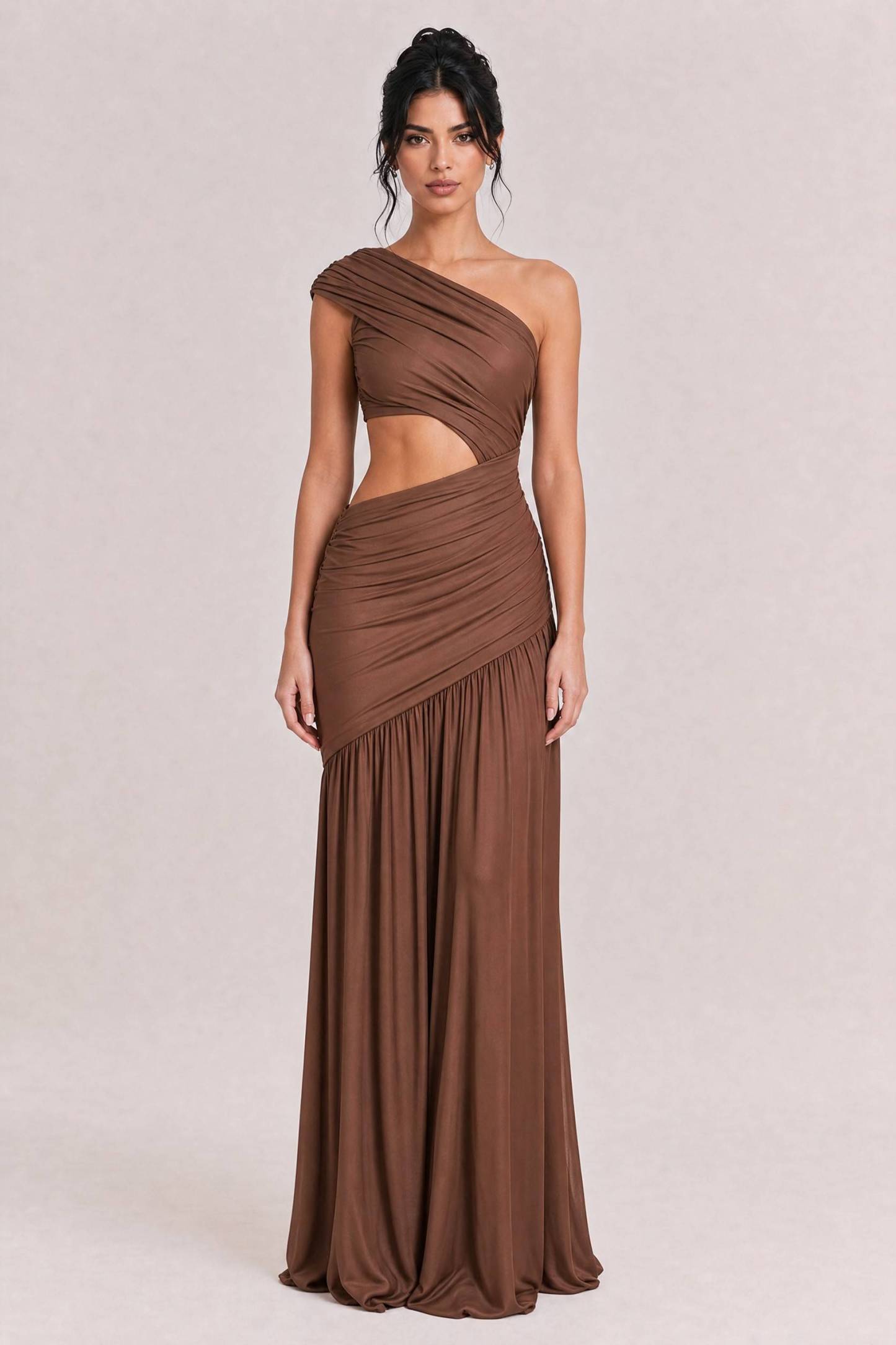 Unique Off-shoulder Waist Hollow Maxi Dress
