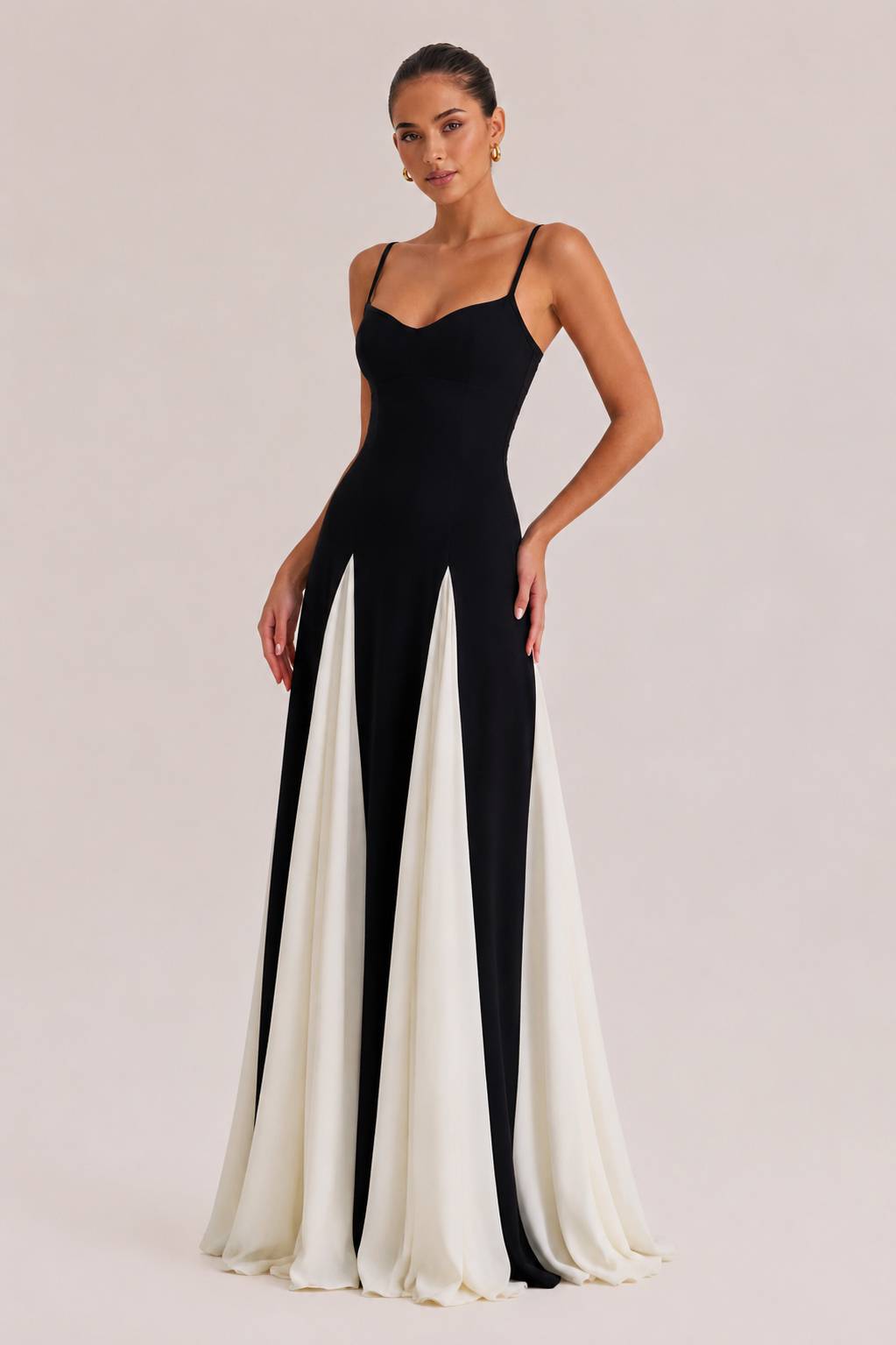 Elegance Panelled Tulle A-line Slip Maxi Dress