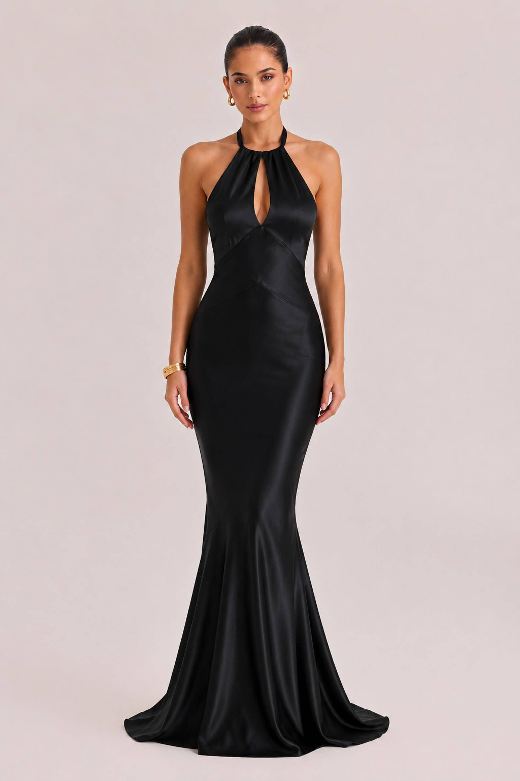 Sexy Halter Neck Keyhole Bodycon Maxi Dress