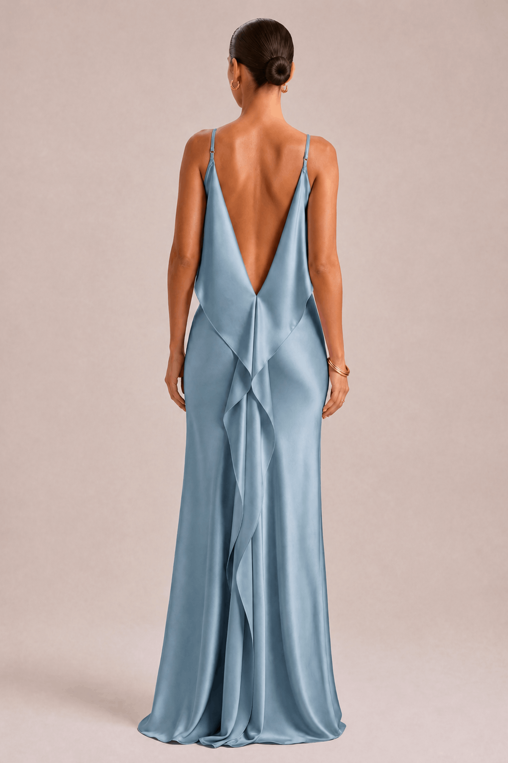 Sexy Elegant Satin Side High Slit Maxi Dress