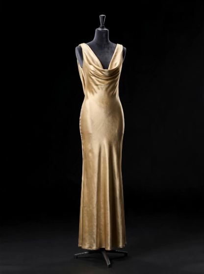 Elegant Swing Collar Backless Maxi Dress