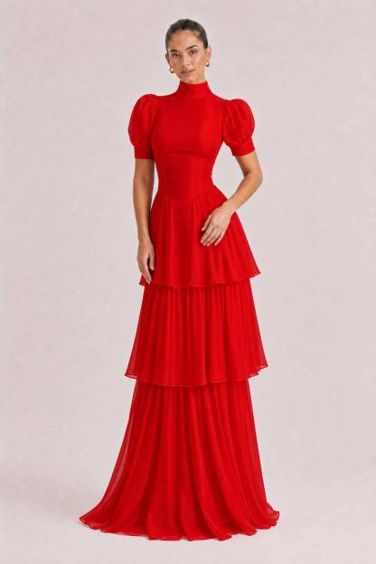 Retro Princess Multi-Layer Maxi Cake Dress