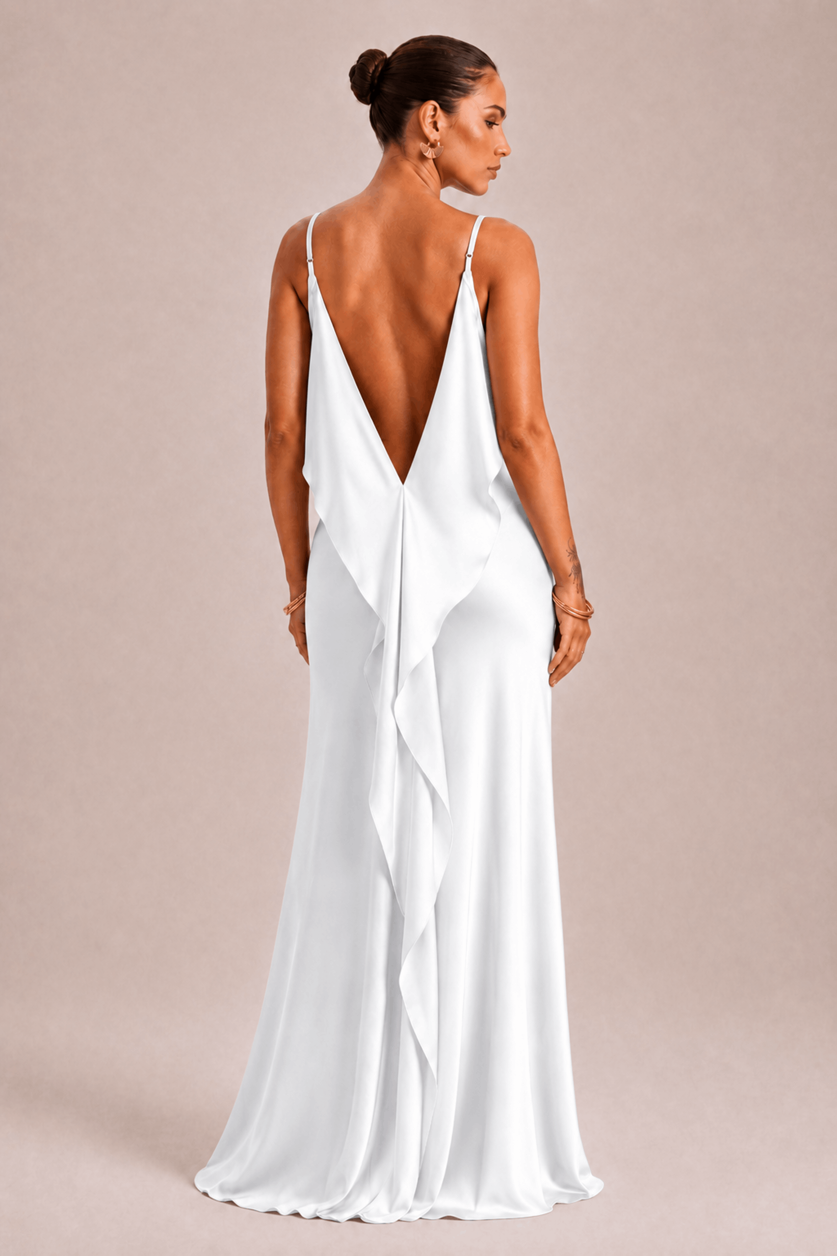 Sexy Elegant Satin Side High Slit Maxi Dress