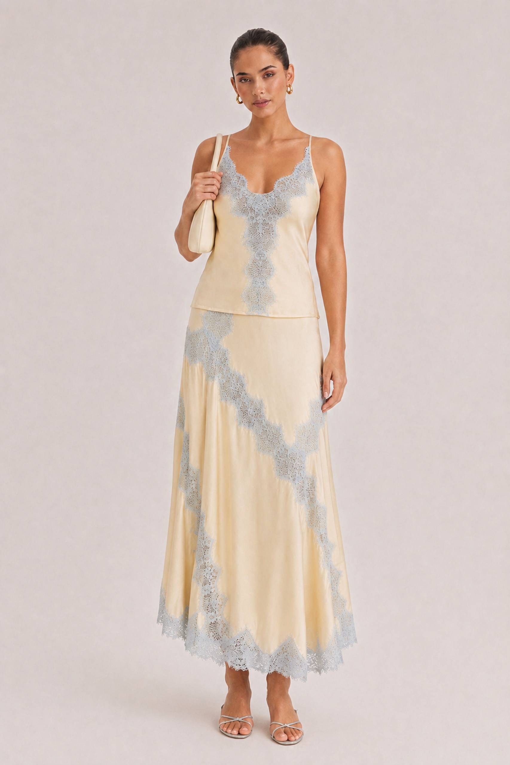 Elegant Lace Camisole Tank Top & Skirt Two-Piece Set