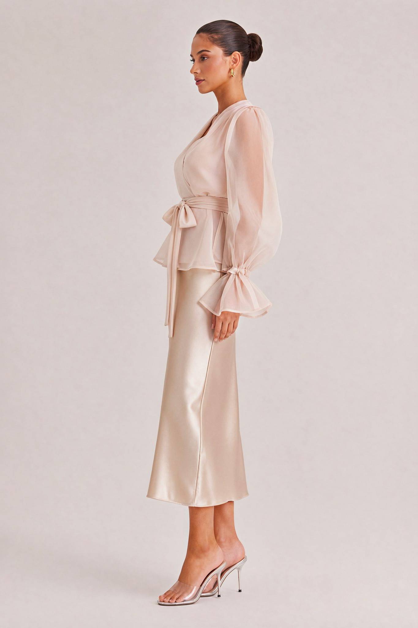 Tulle Shirt Sling Dress And Belt Set
