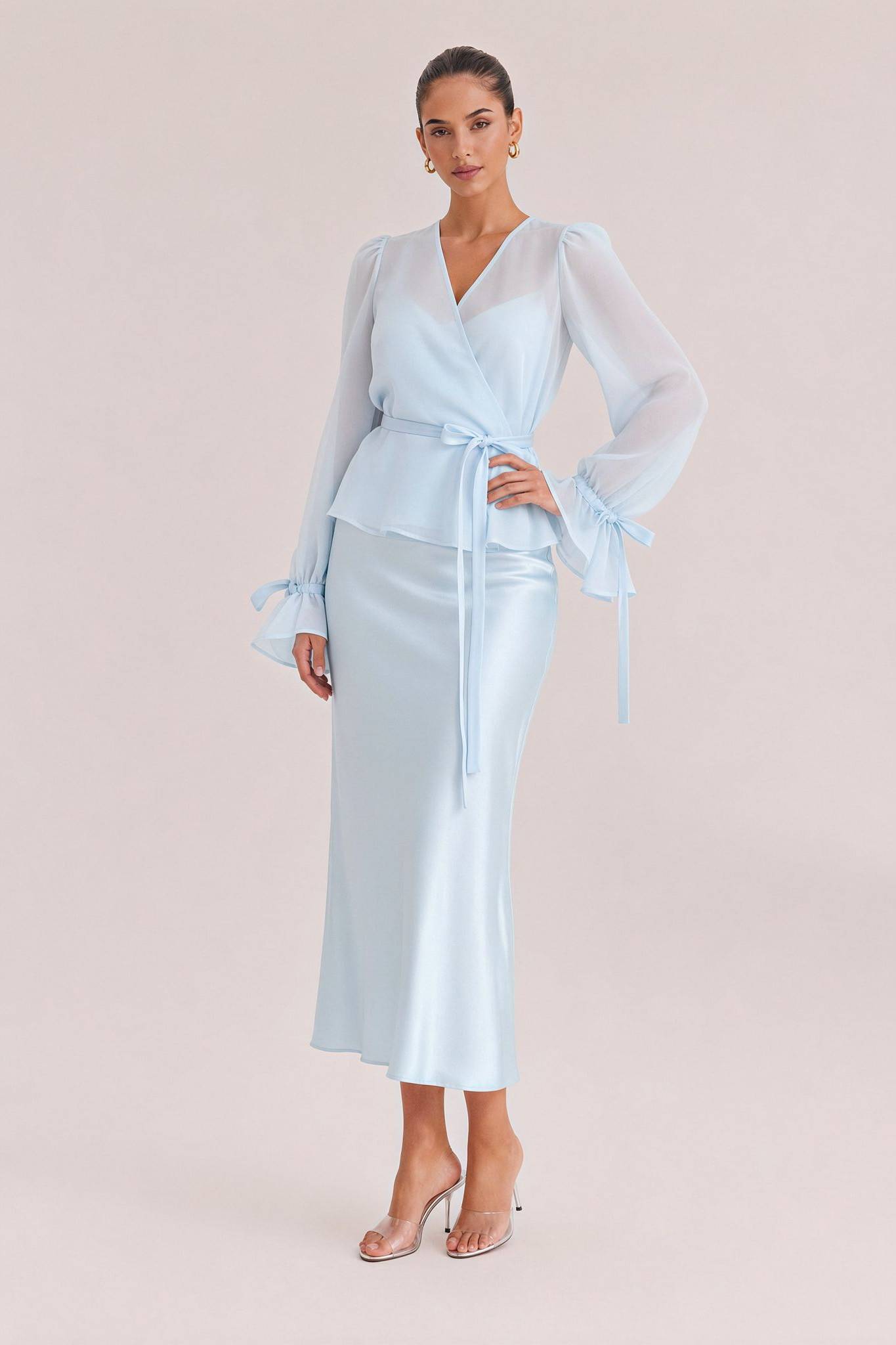 Tulle Shirt Sling Dress And Belt Set