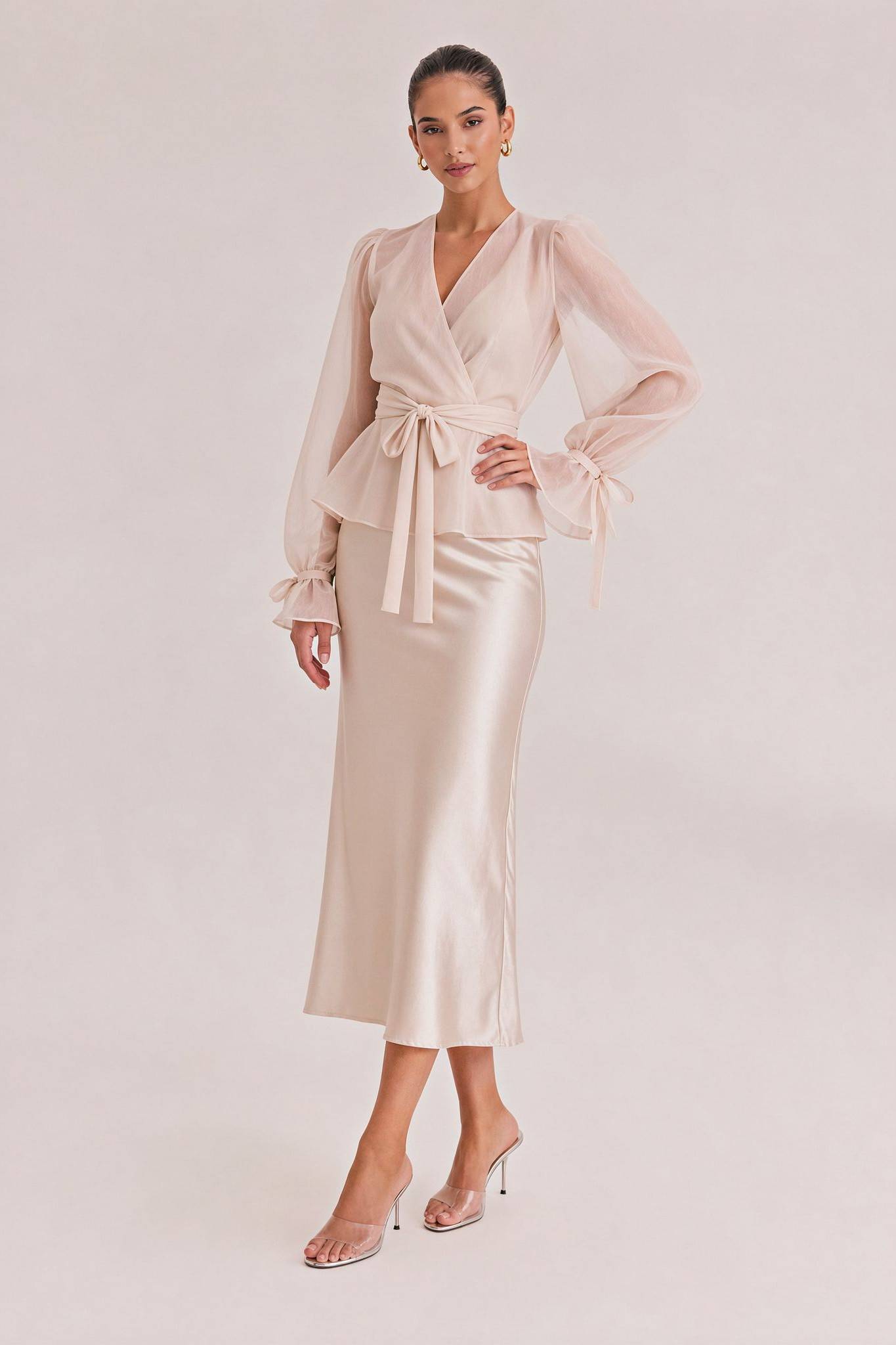 Tulle Shirt Sling Dress And Belt Set