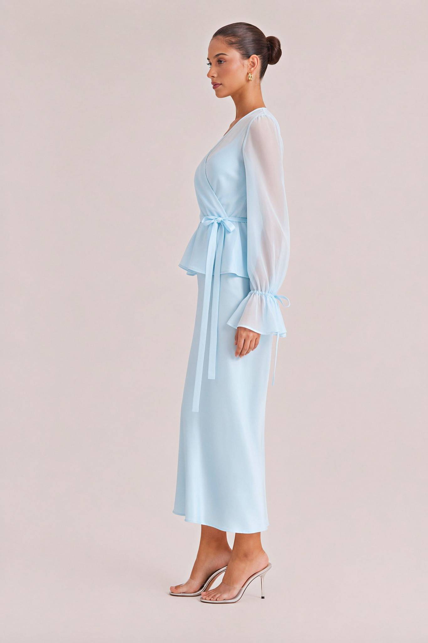 Tulle Shirt Sling Dress And Belt Set