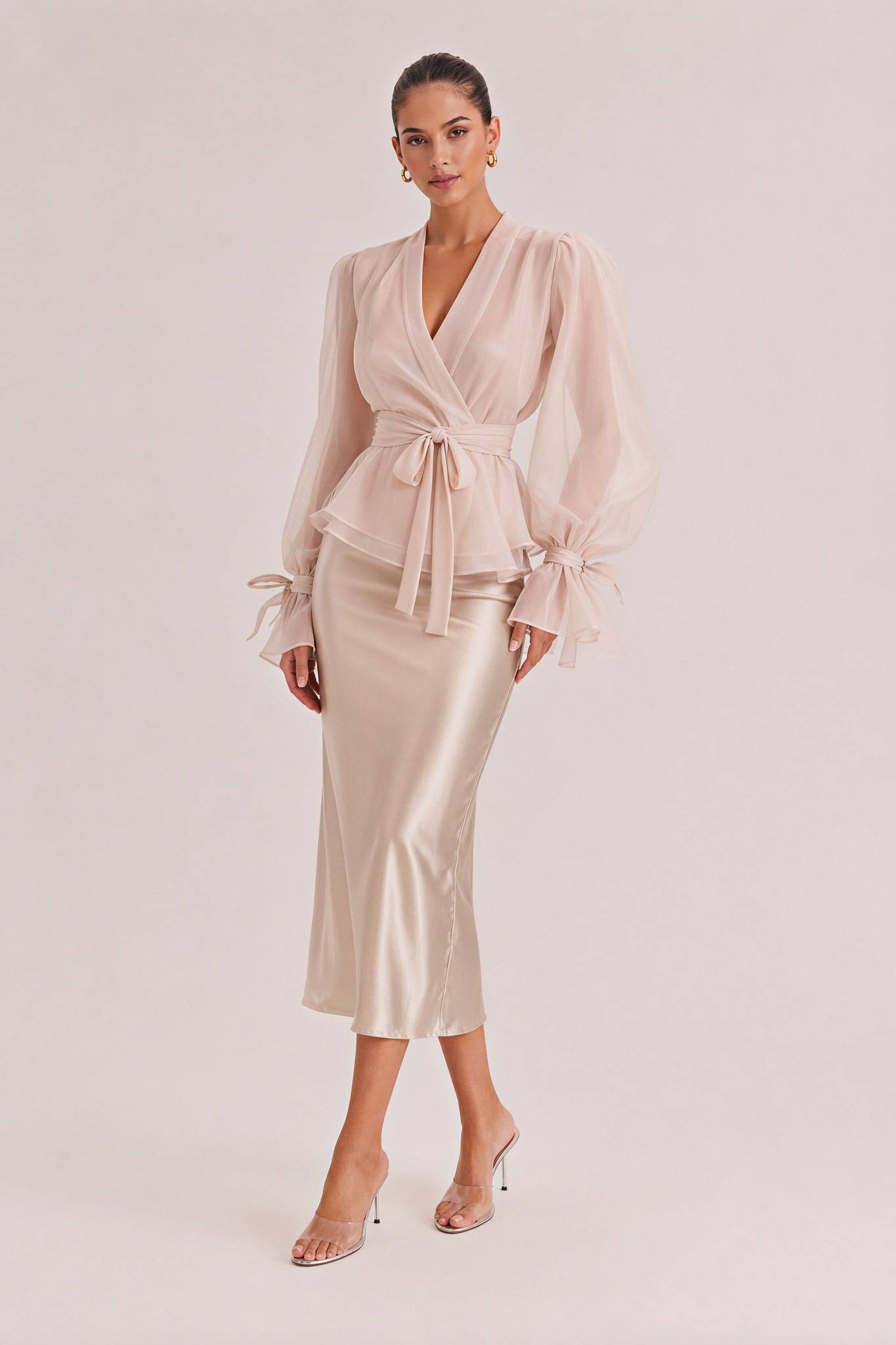 Tulle Shirt Sling Dress And Belt Set