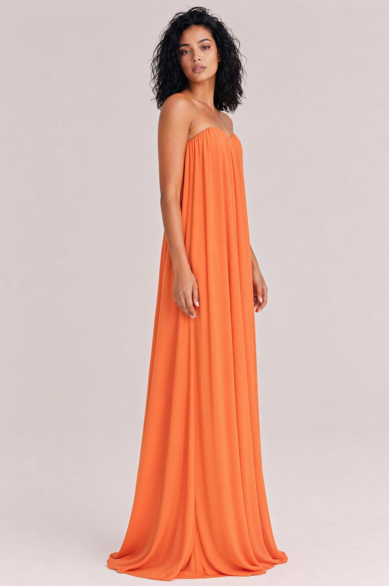Elegant Strapless A-Line Pleated Maxi Dress