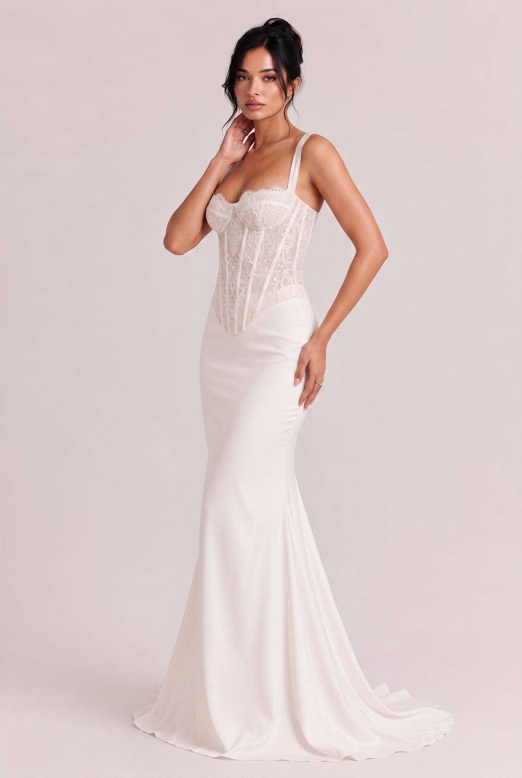 Elegant Lace Corset Top & Mermaid Skirt Two-Piece Set