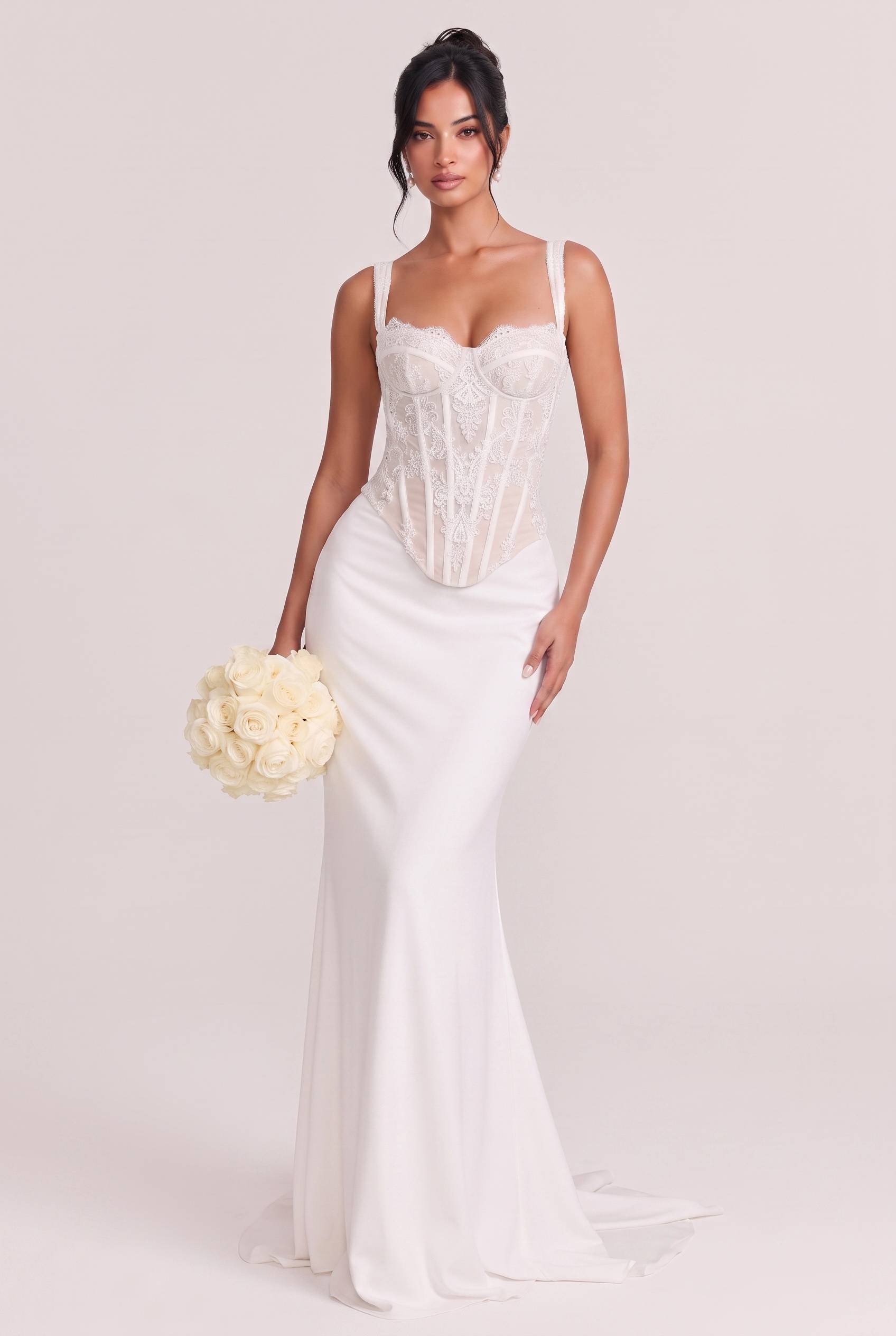 Elegant Lace Corset Top & Mermaid Skirt Two-Piece Set