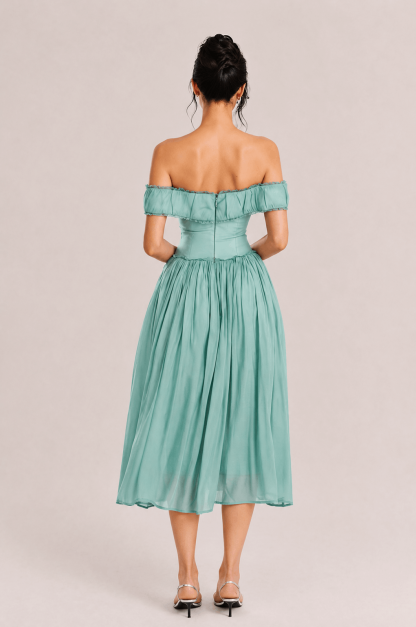 Elegant Sexy Off-the-shoulder Bodycon Midi Dress