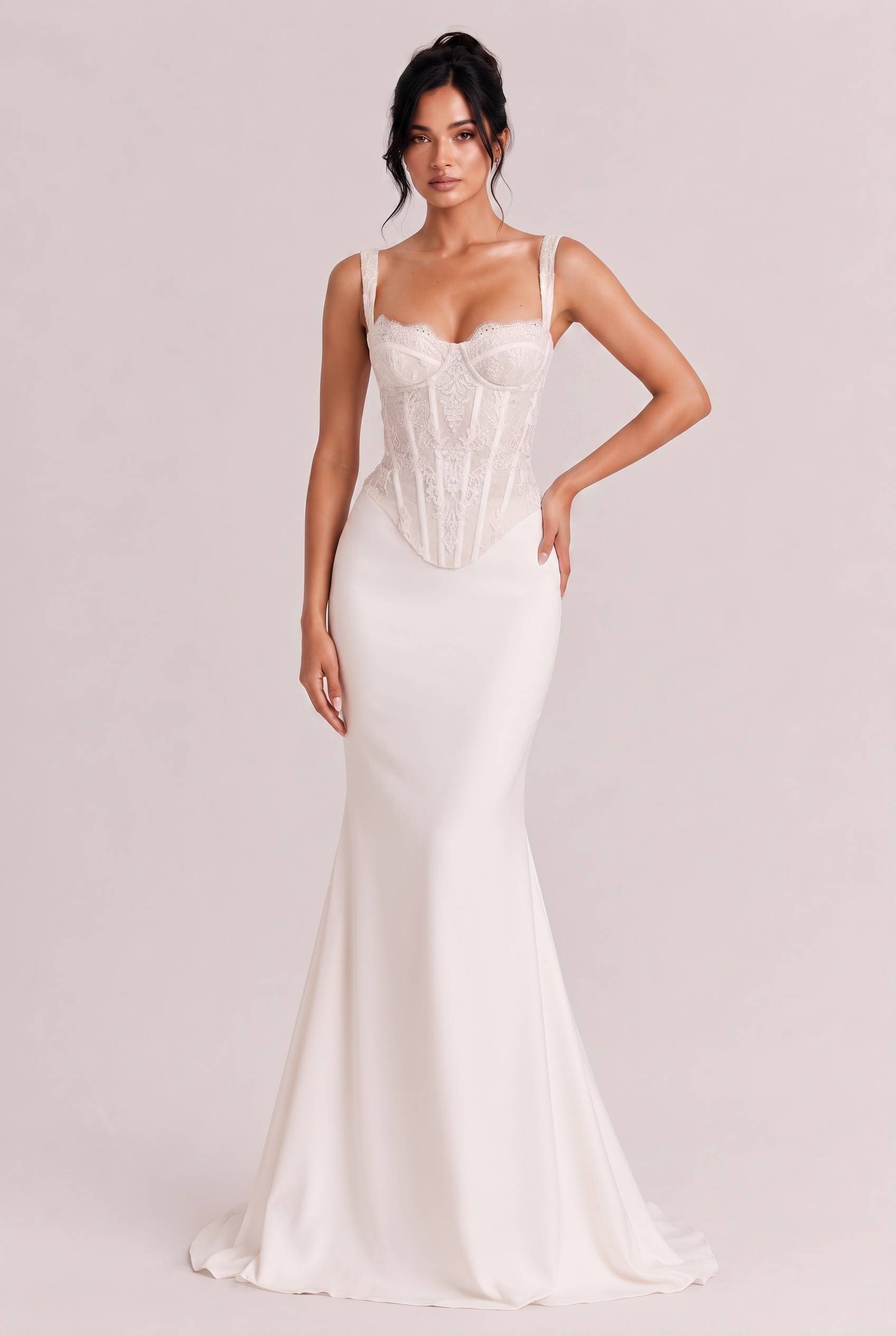 Elegant Lace Corset Top & Mermaid Skirt Two-Piece Set
