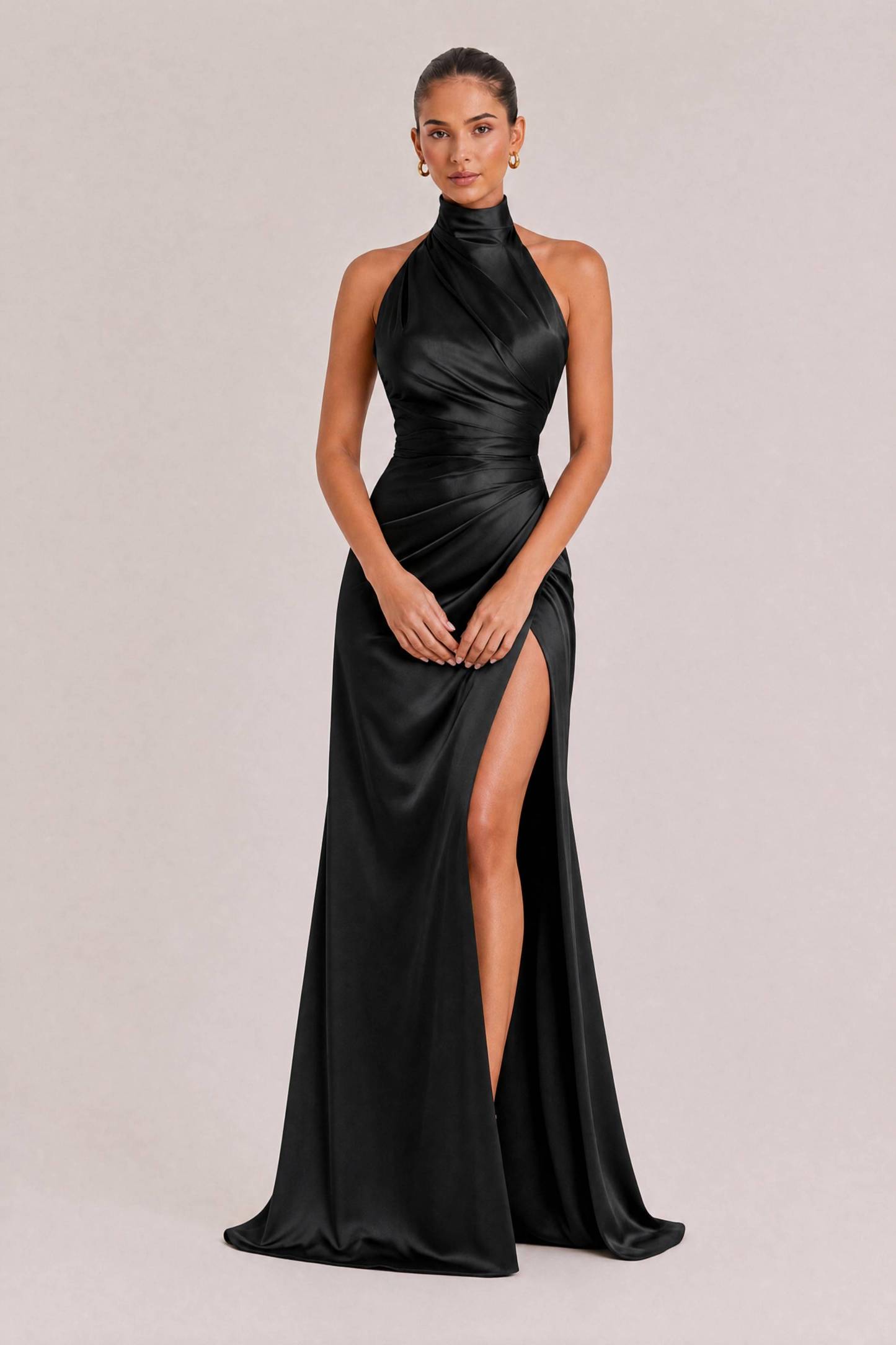 Elegant Holder Corner Sleeveless Slit Maxi Dress