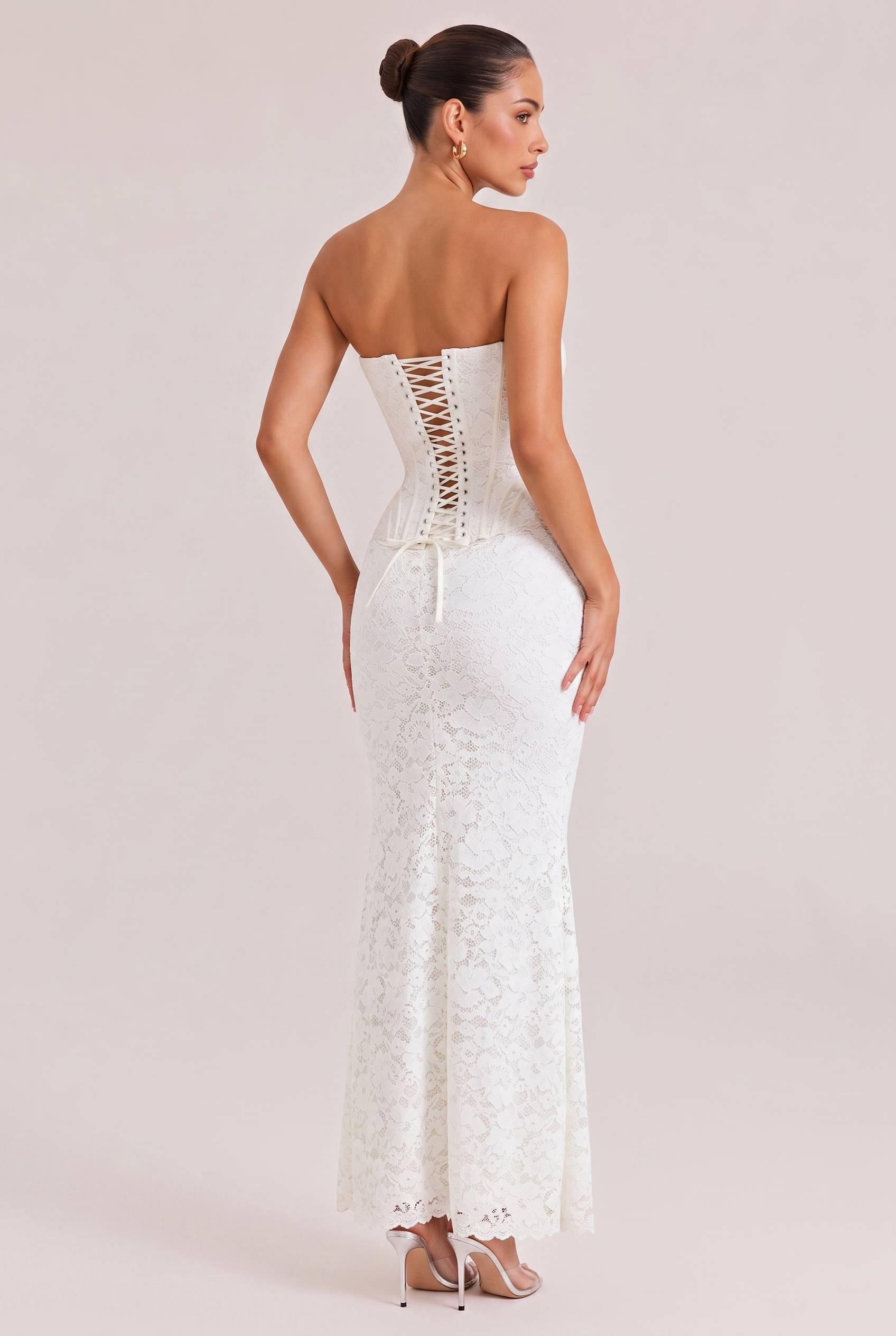 Retro Palace Style And Modern Sexy Tailoring Fusion Tube-length Fishtail Lace Dress