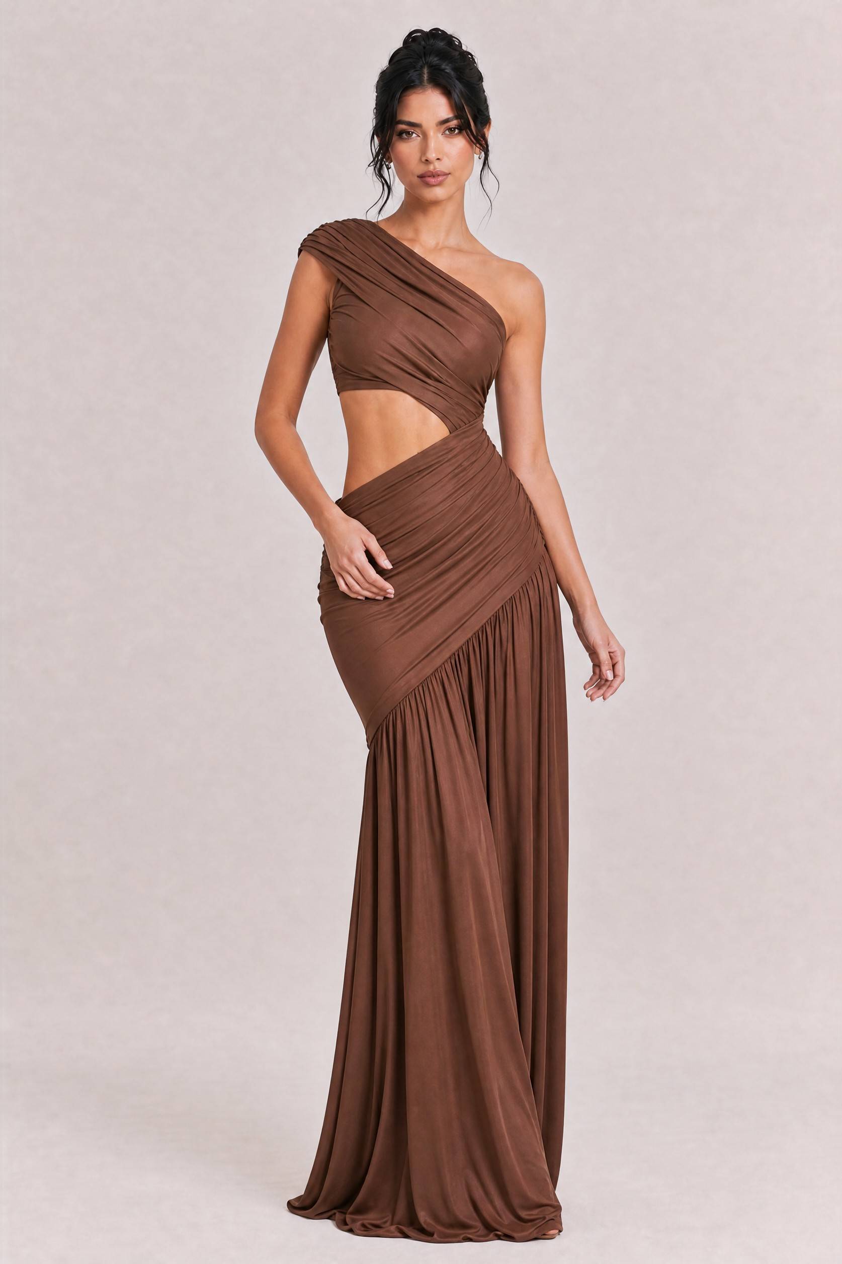 Unique Off-shoulder Waist Hollow Maxi Dress
