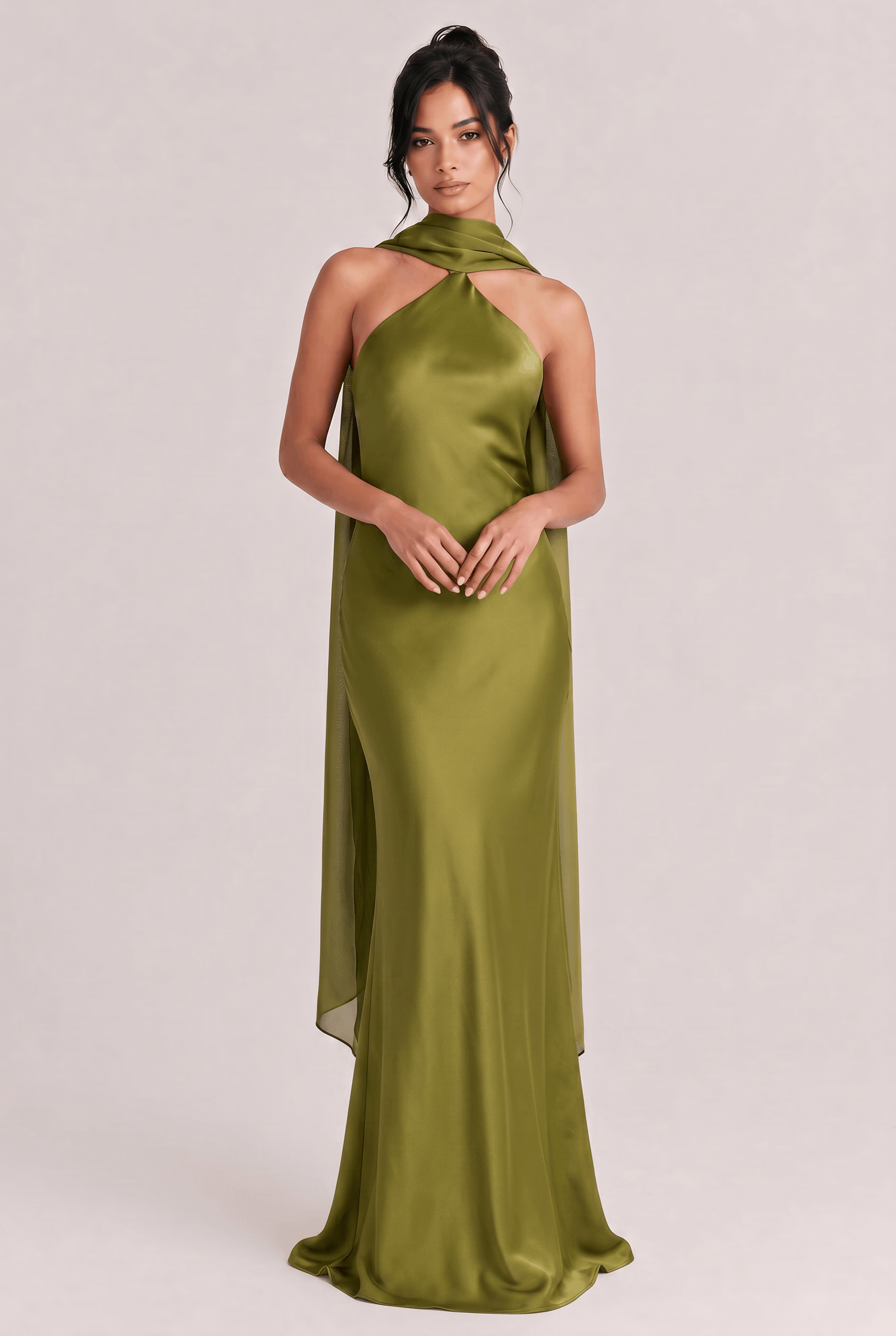 Elegant Backless Satin Maxi Dress
