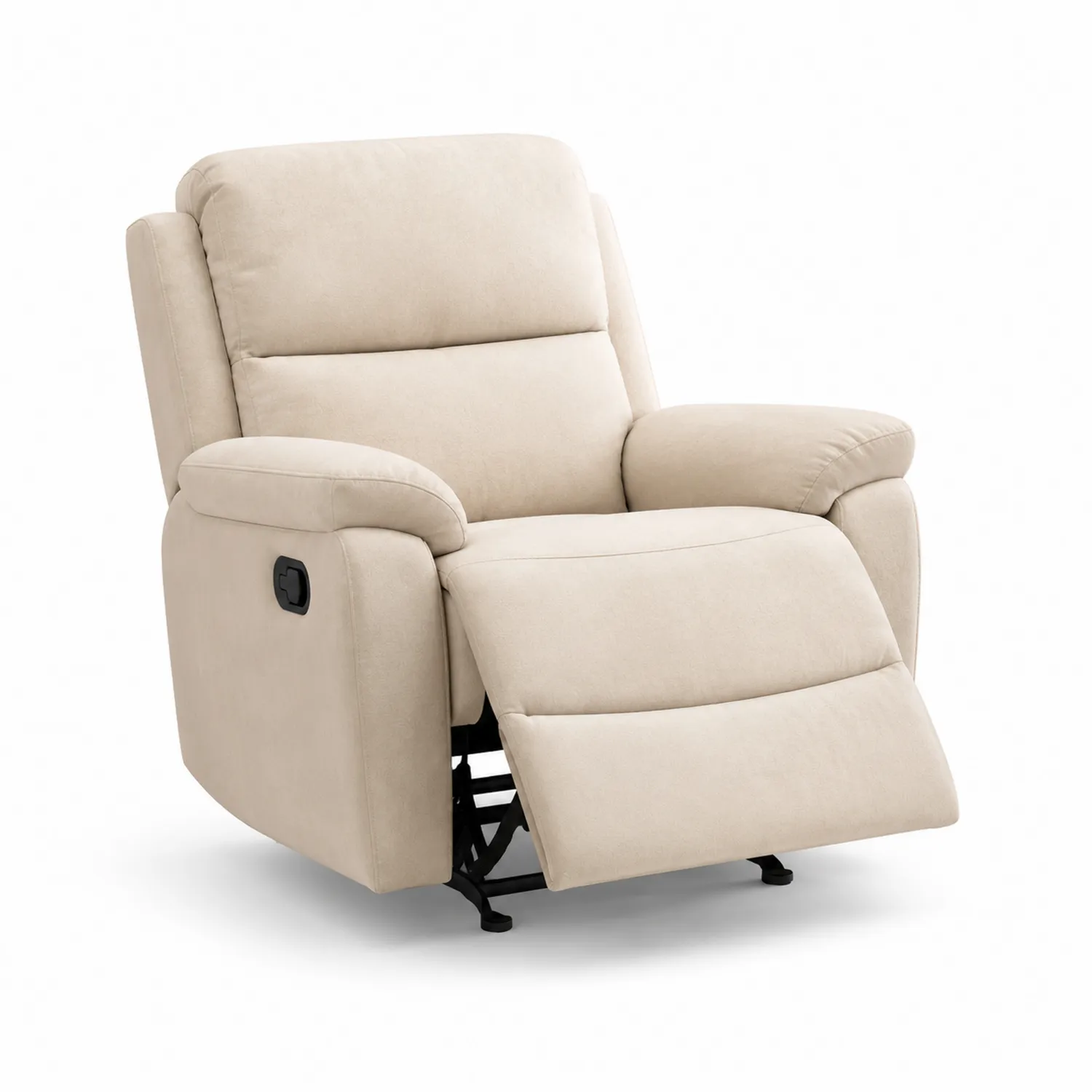 Sillón Reclinable de Tela Beige con Apoyapiés