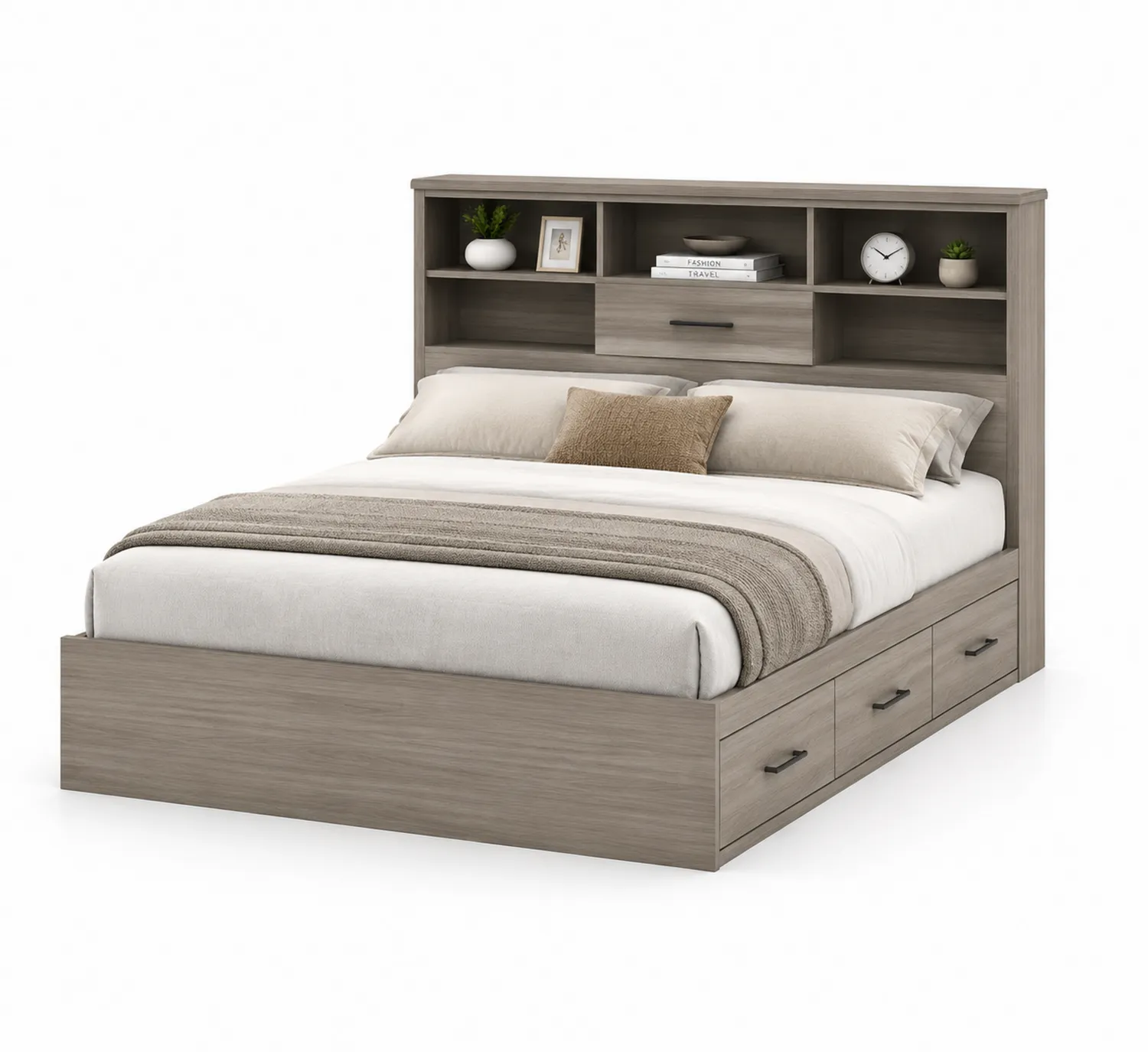 Cama de Madera con Cabecera y Cajones 200x160x120 cm