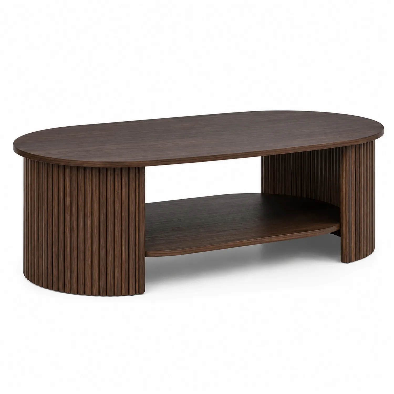 Mesa de café ovalada de madera Marrón