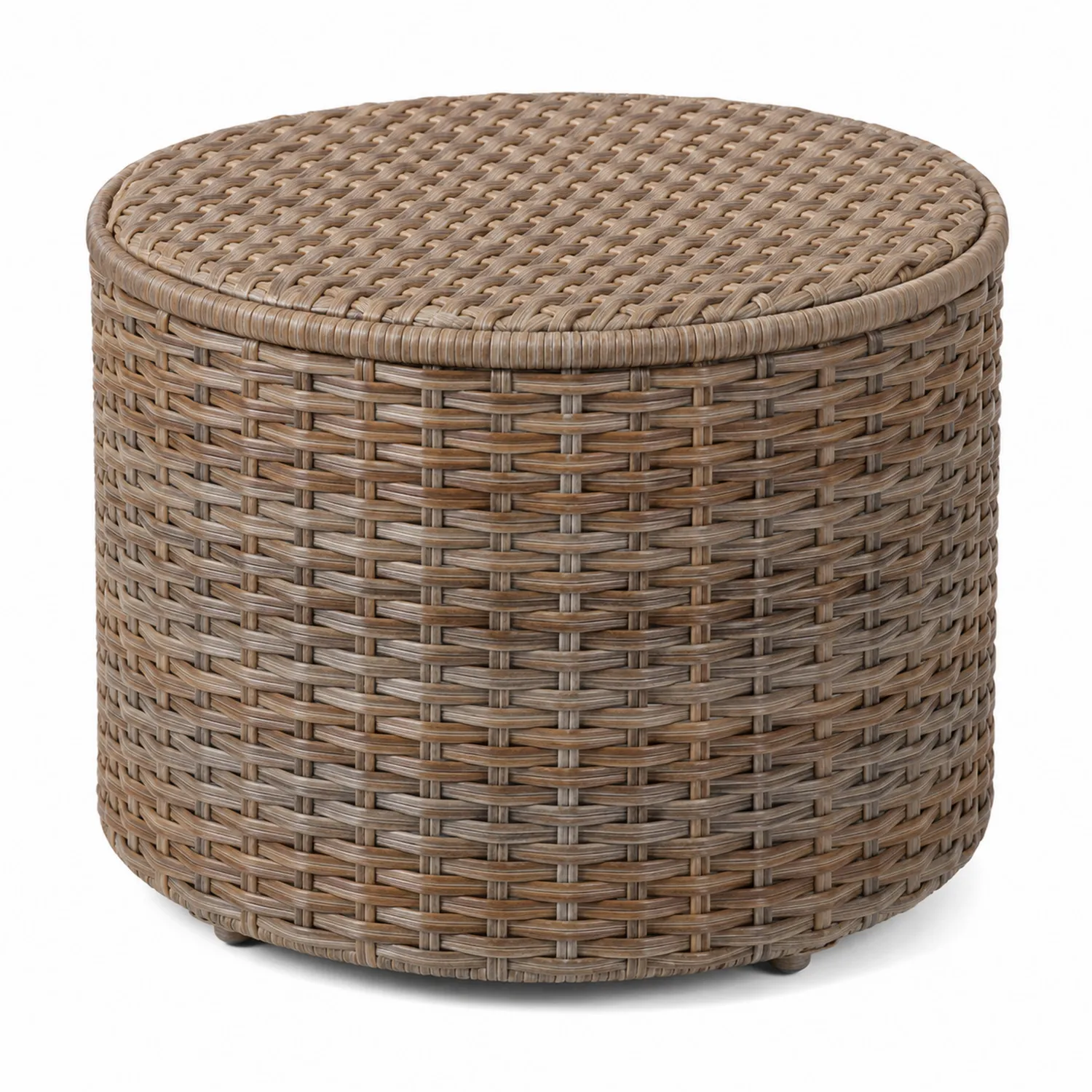 Mesa redonda de ratán sintético marrón 60 cm