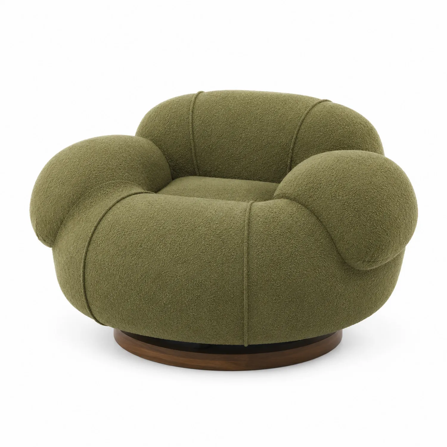 Fauteuil en tissu bouclé vert 85 cm