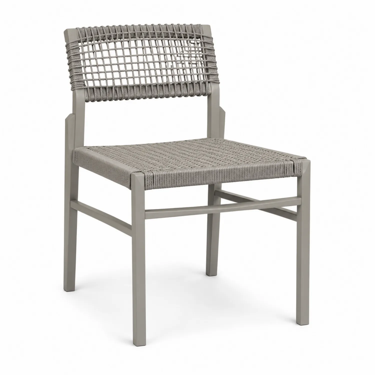 Chaise de jardin en aluminium avec corde tressée