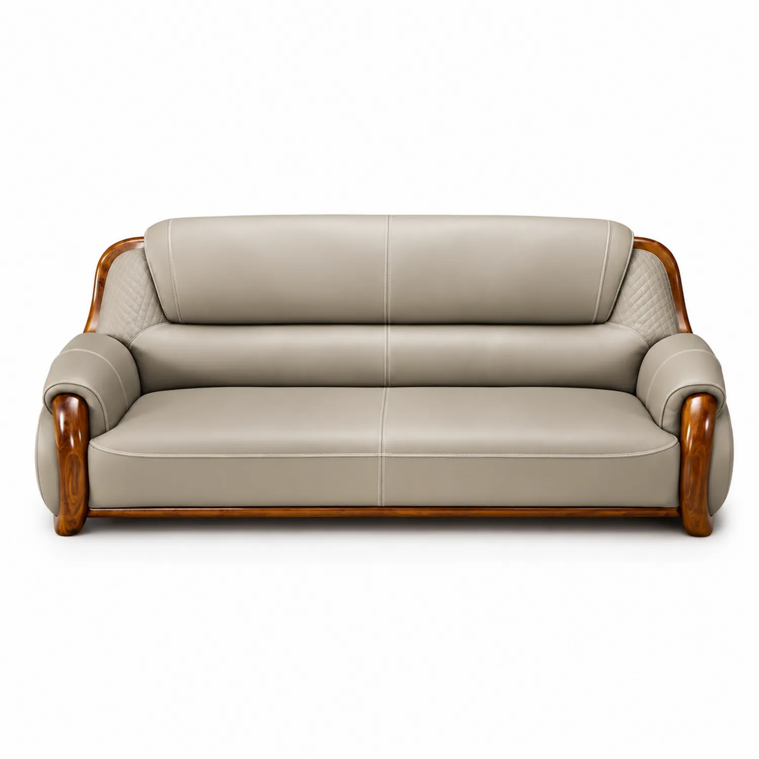 Canapé en cuir synthétique et bois