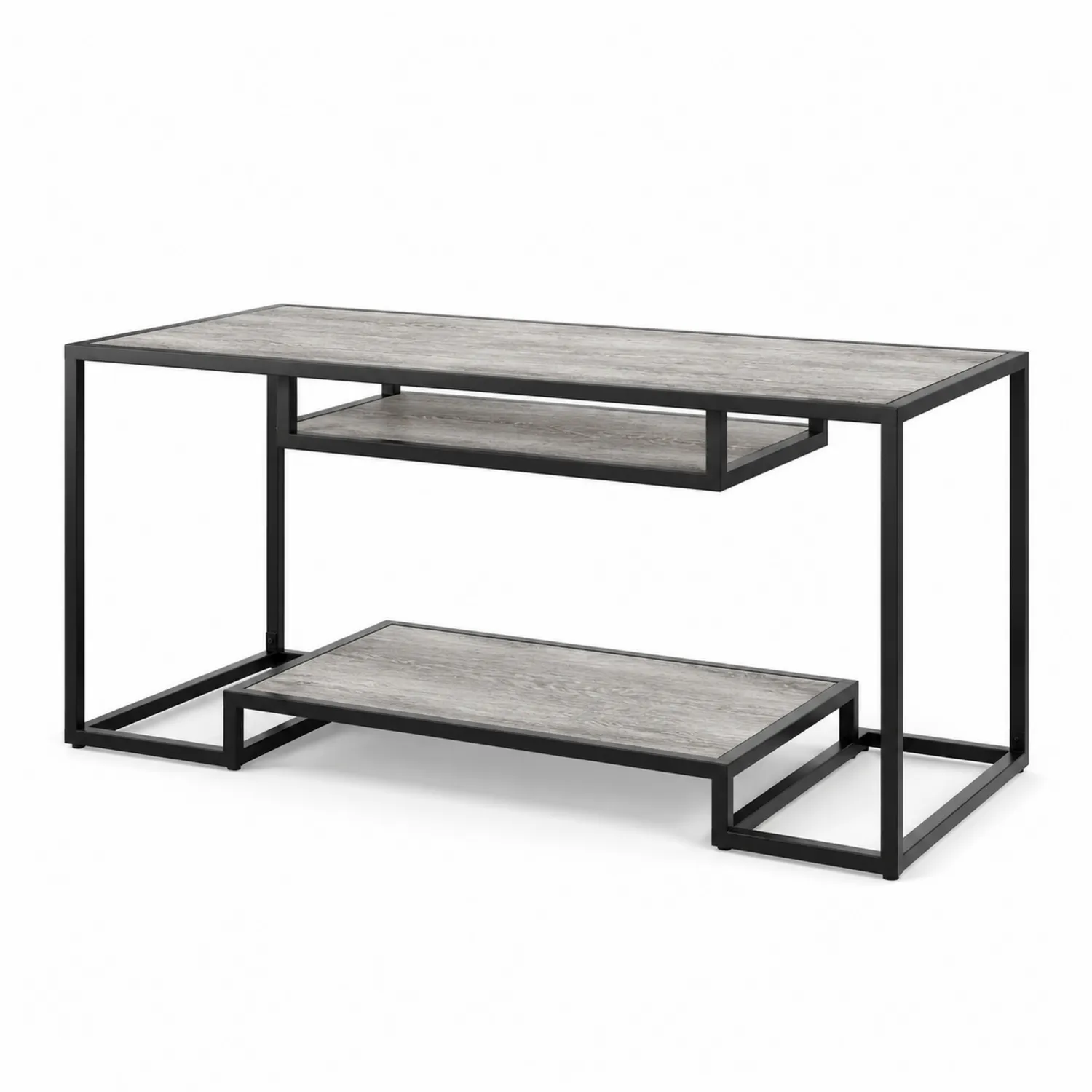 Table basse en bois et métal Gris/Noir 100cm