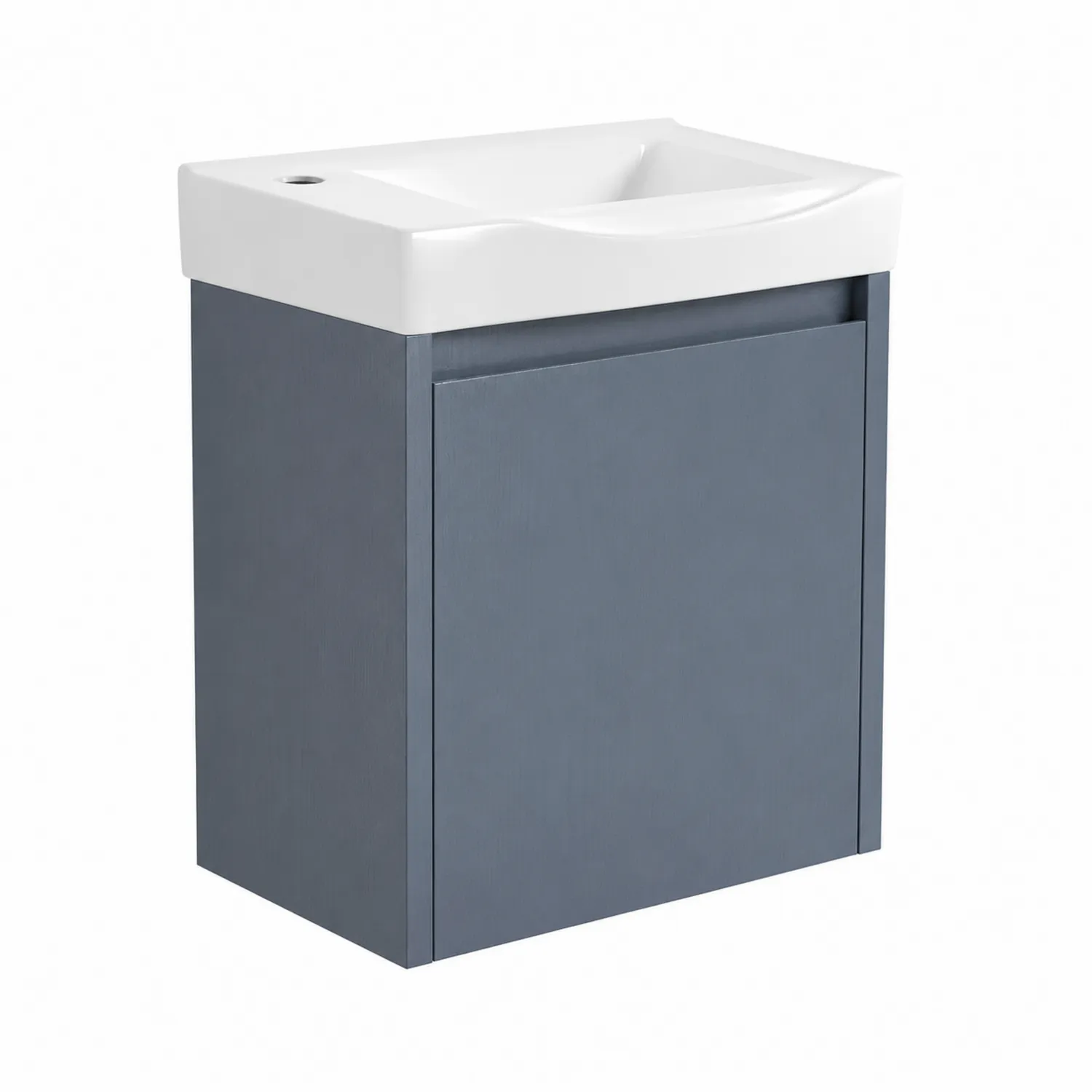 Meuble lavabo en MDF Gris Bleu avec Vasque en Céramique