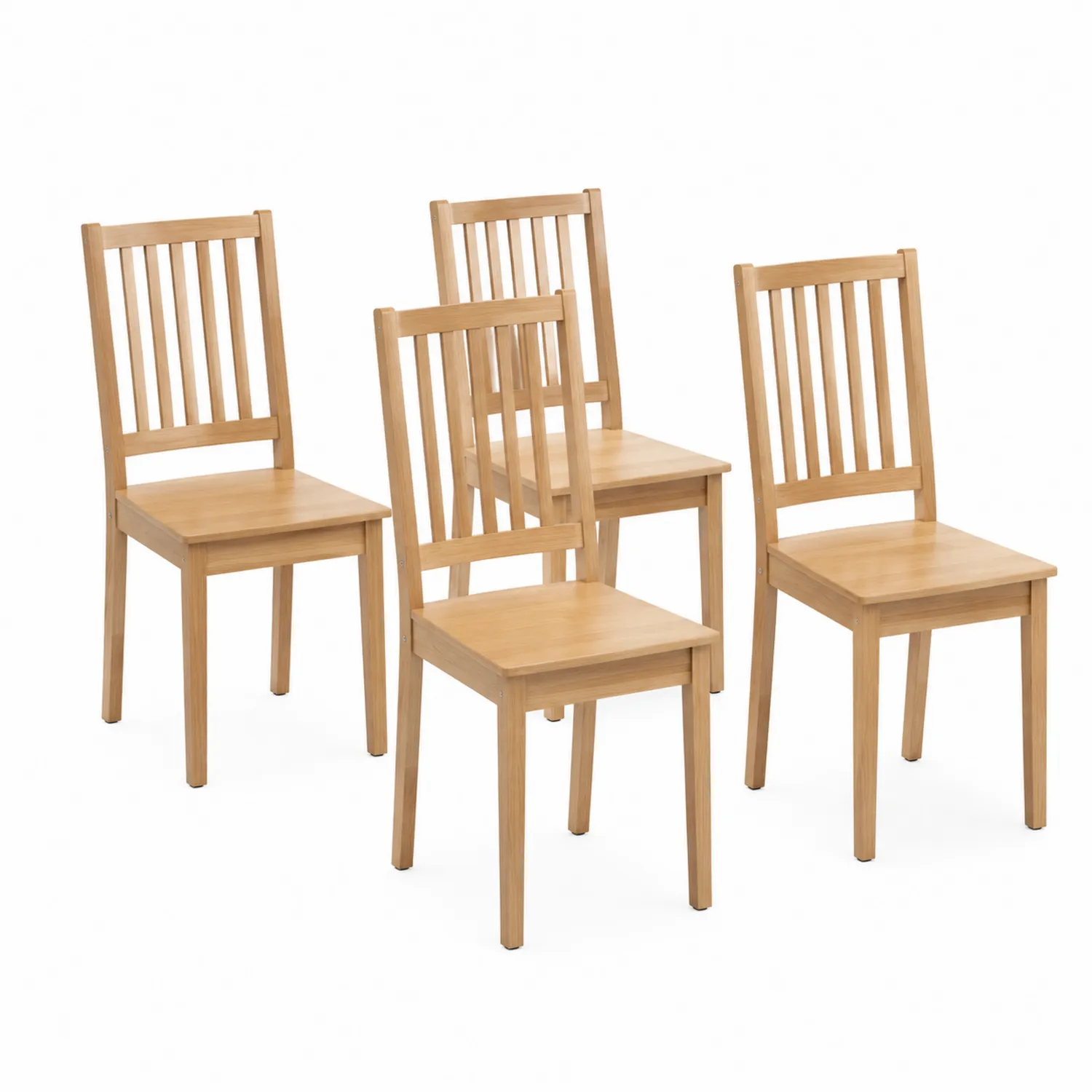 Set de 4 chaises en bois massif