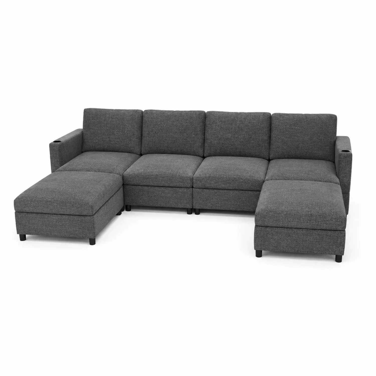 Canapé d'angle en tissu gris