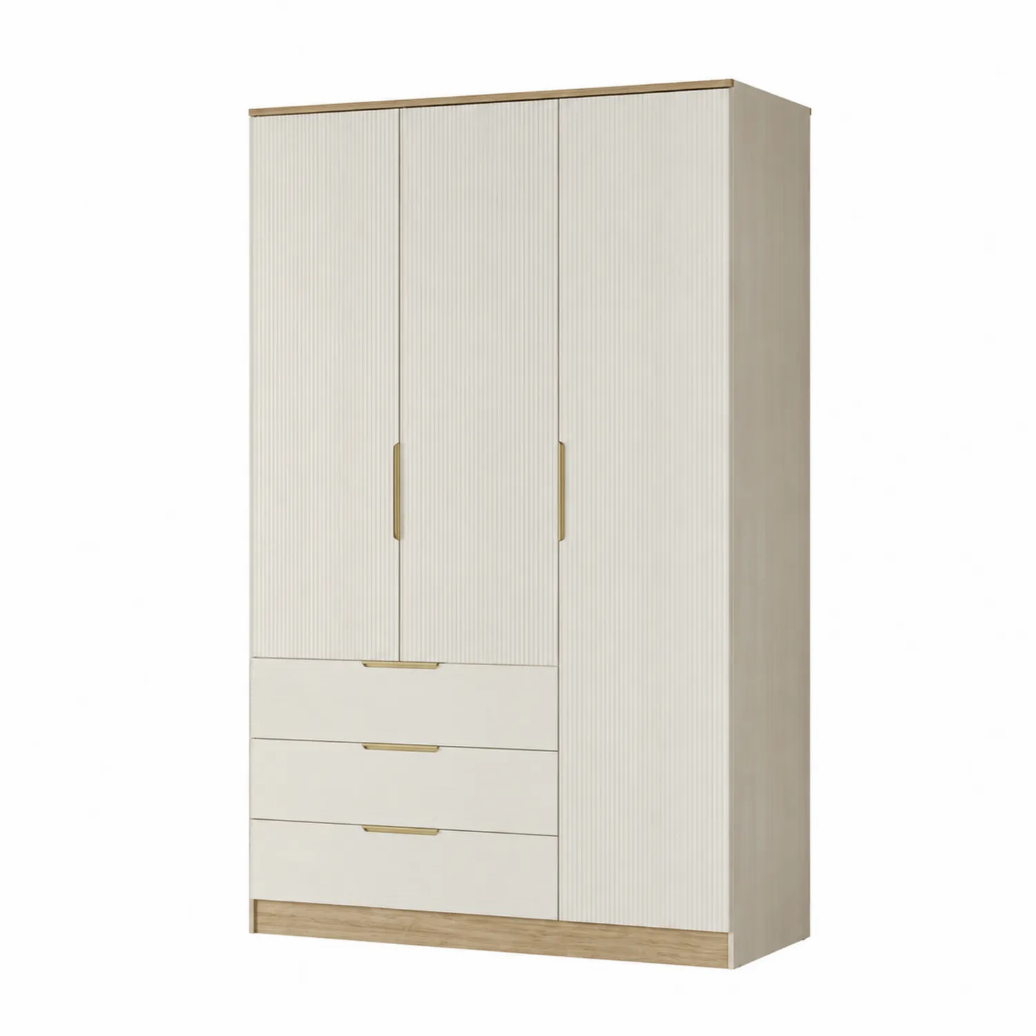Armoire en Panneaux de Particules avec Tiroirs Blanc/Chêne