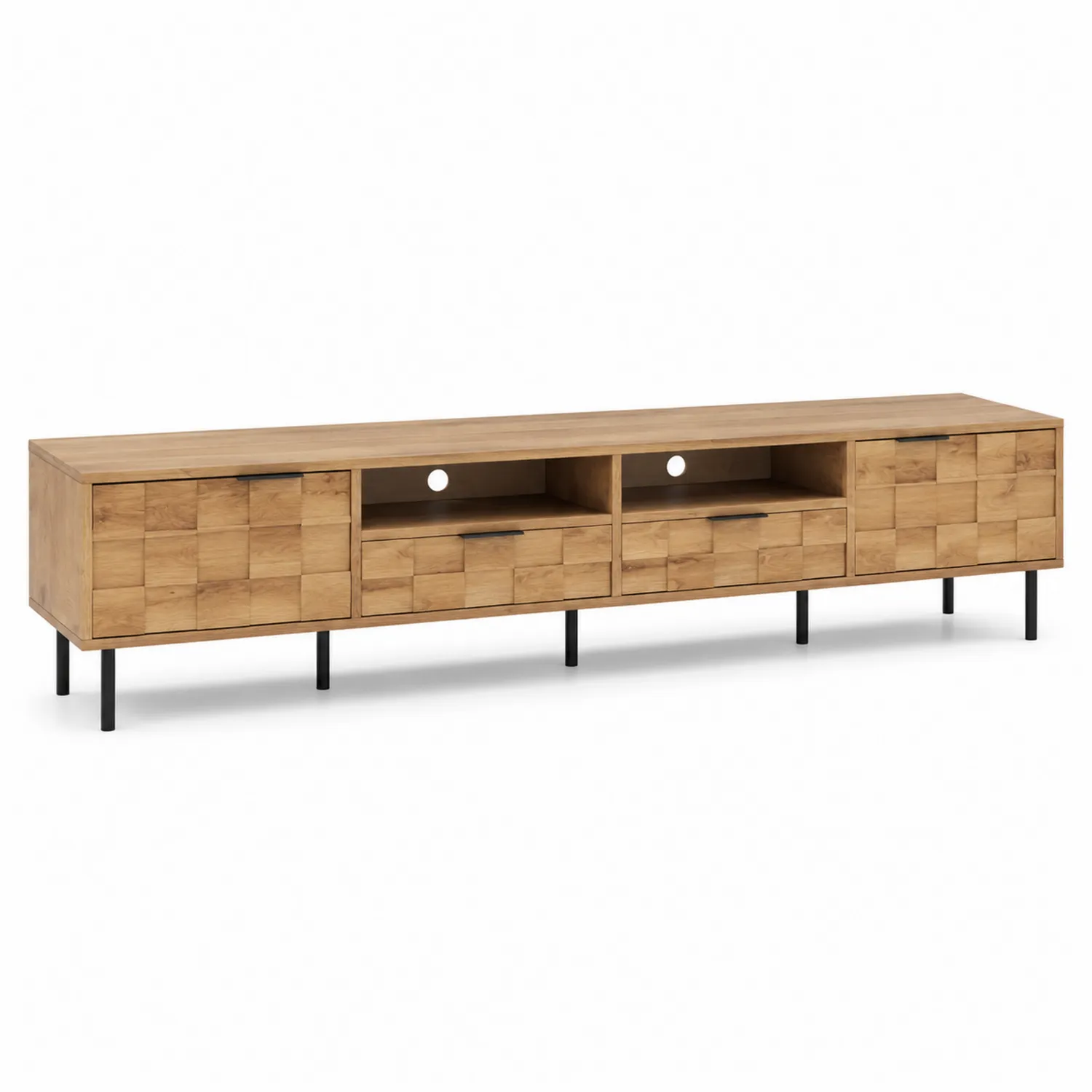 Meuble TV en bois et métal 200x40x50 cm