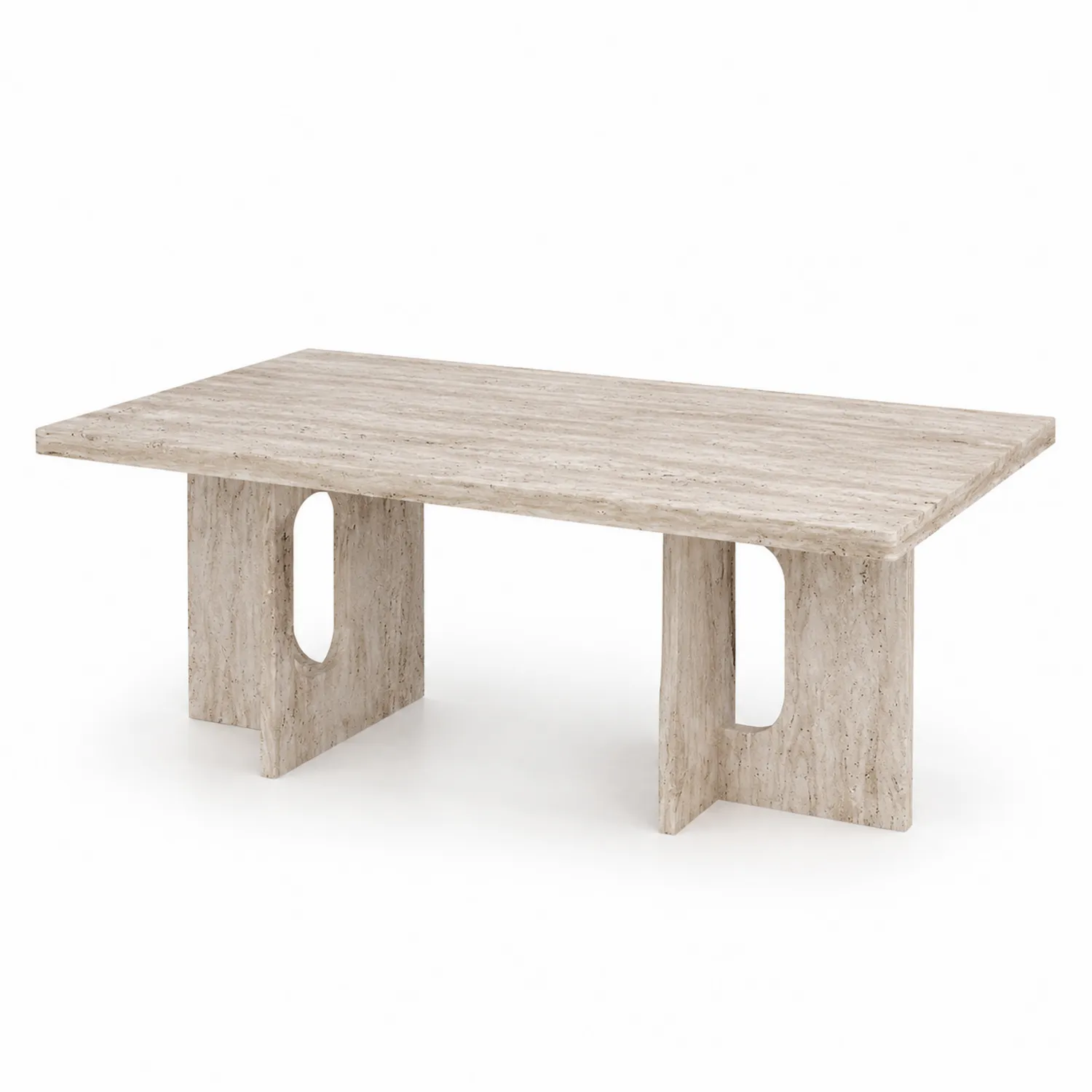 Table basse en pierre de travertin Beige