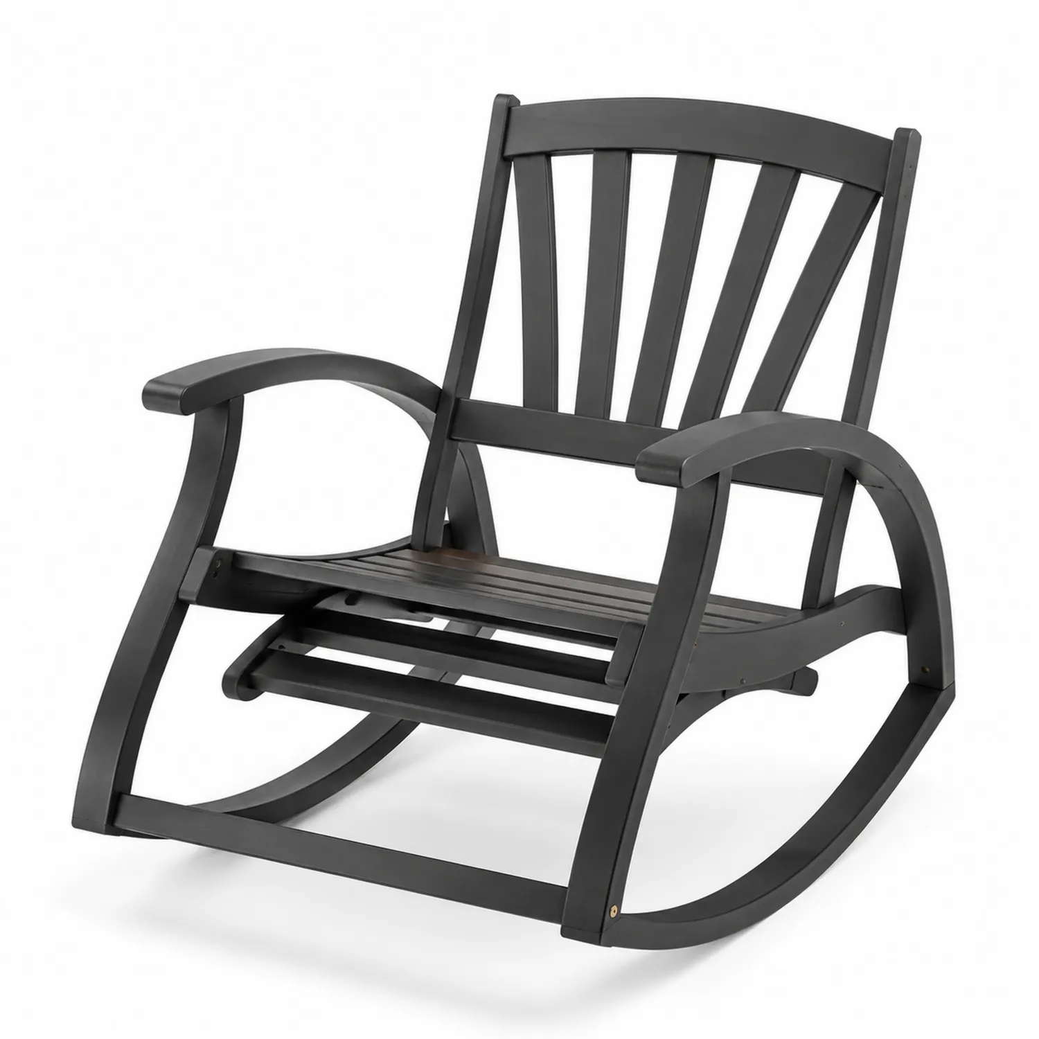 Chaise à bascule en bois d'eucalyptus noir