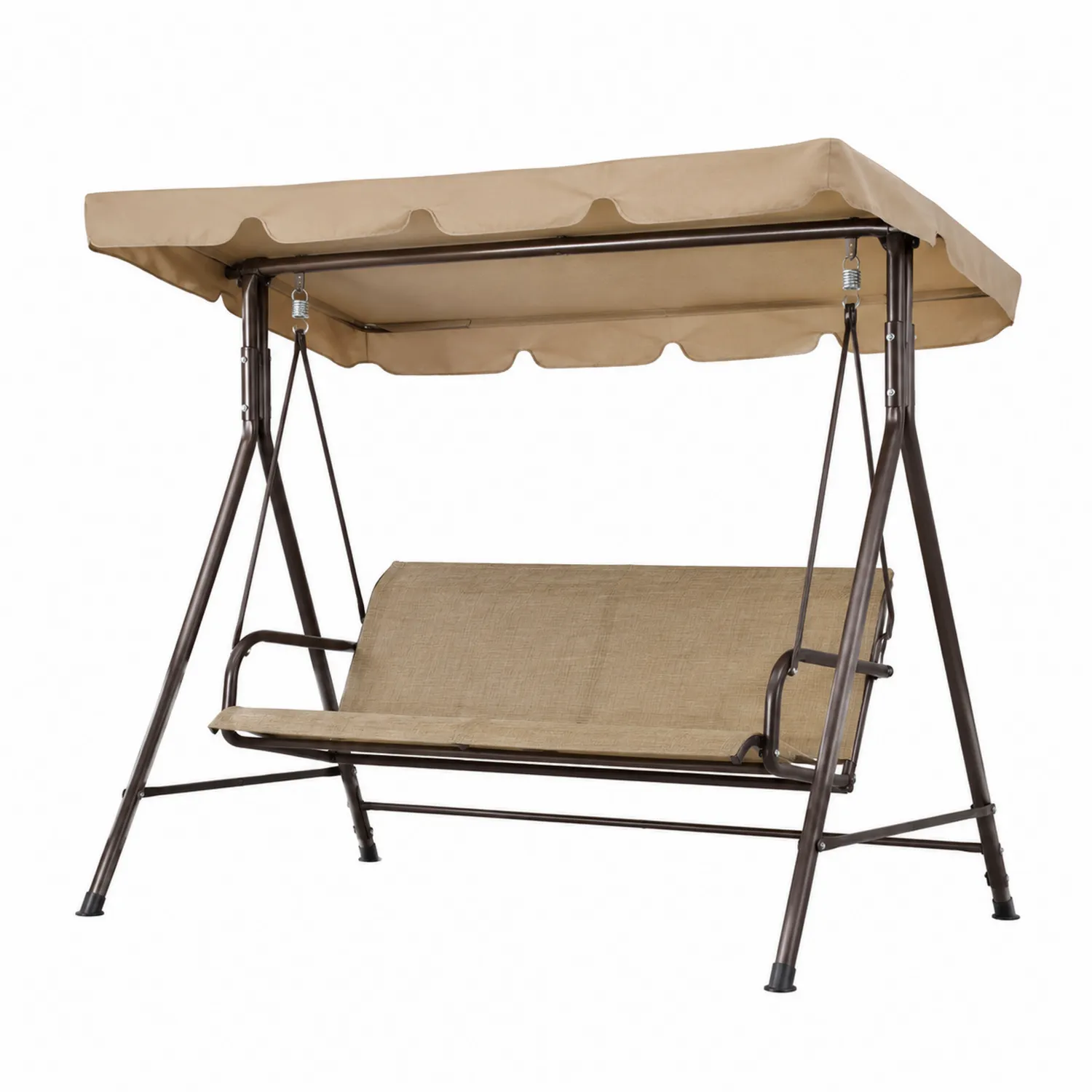 Balancelle de jardin en métal et tissu beige