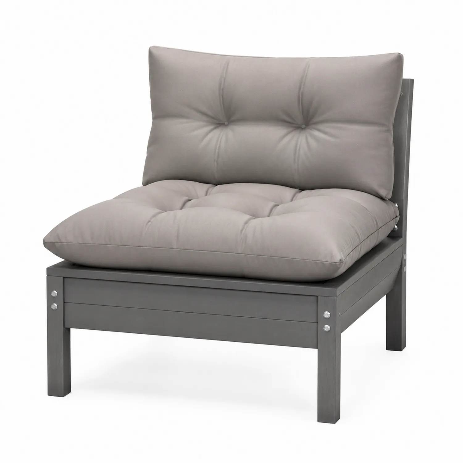 Fauteuil extérieur en aluminium avec coussins en polyester 75x80x70 cm