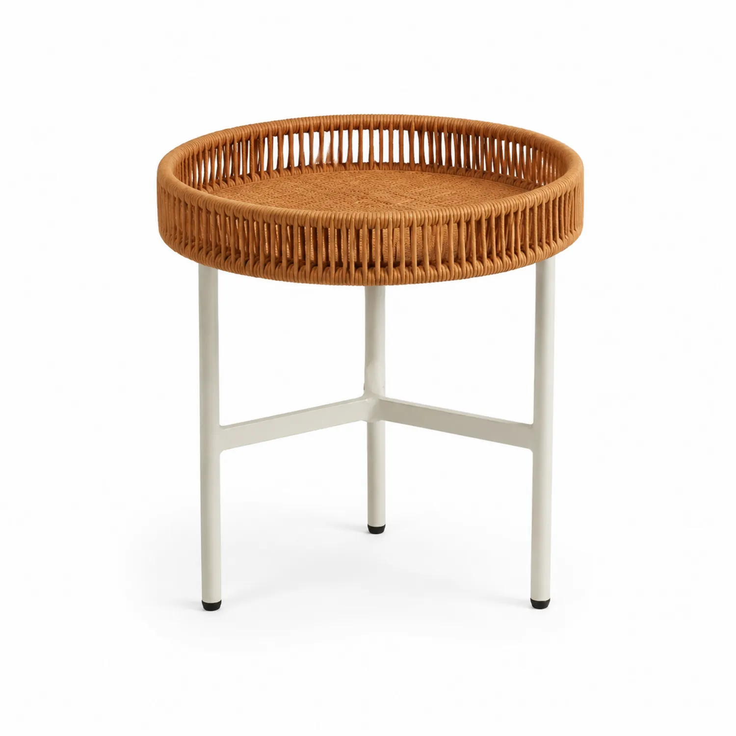 Table d'appoint ronde en acier et résine synthétique 45 cm