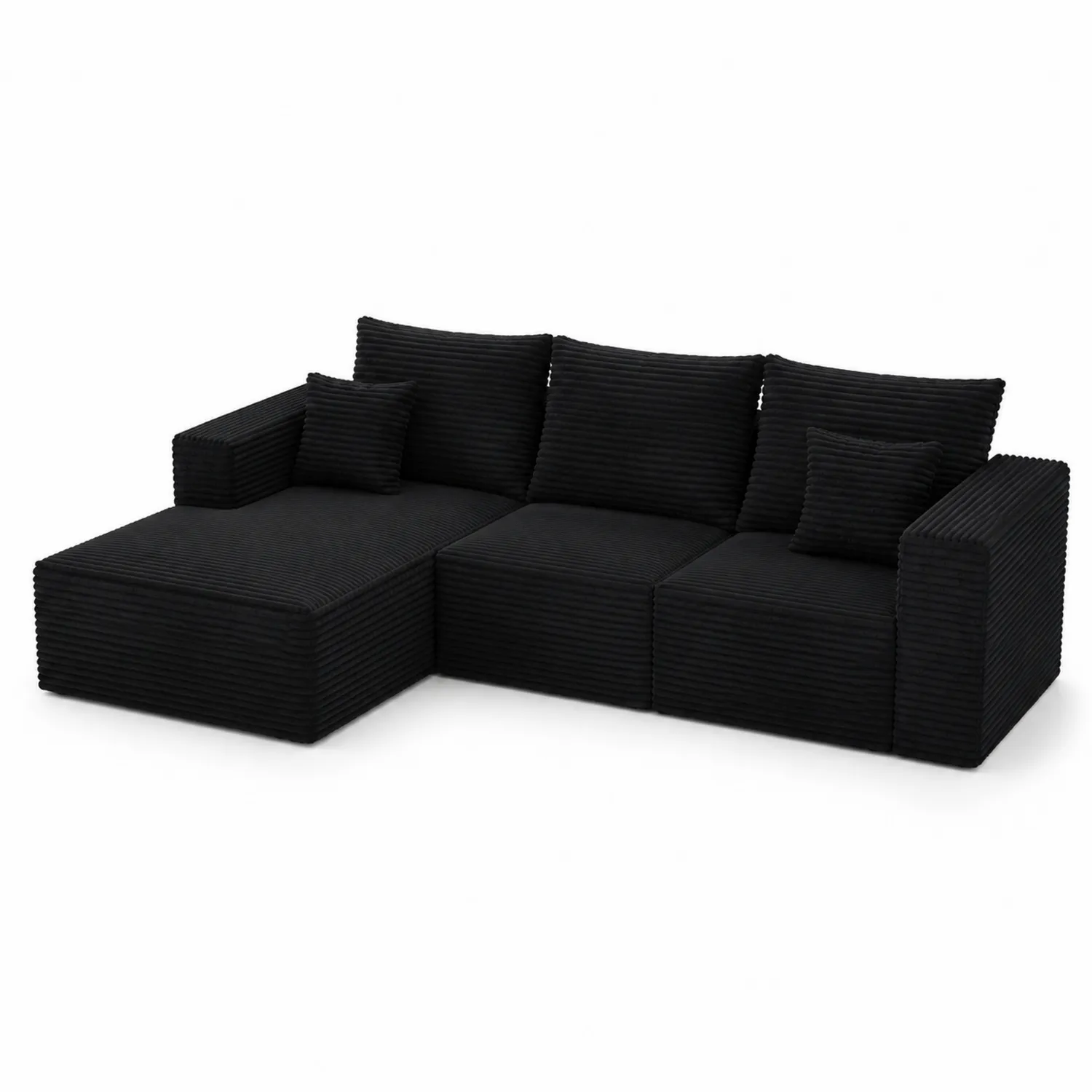 Canapé d'angle modulable en velours noir