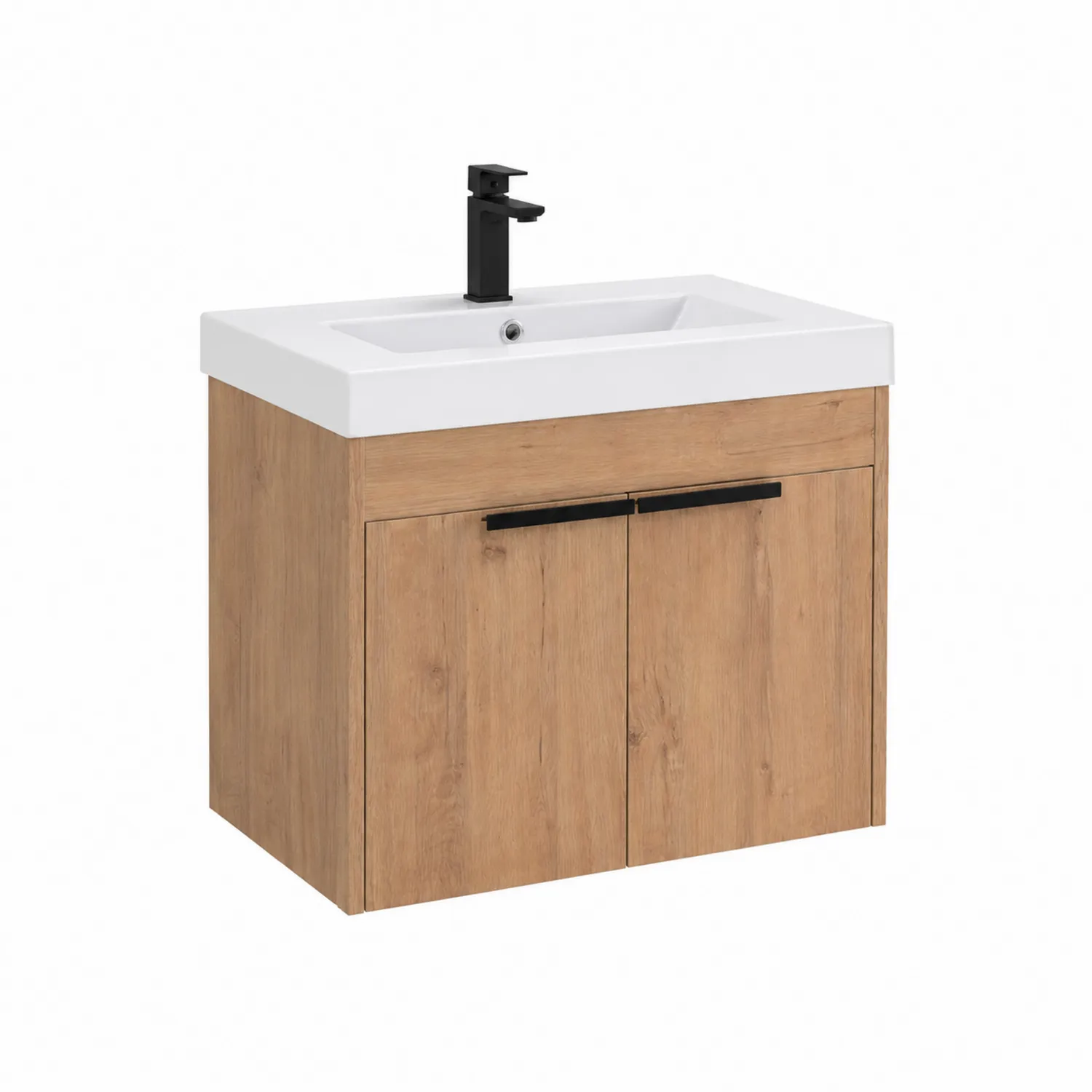Meuble lavabo en bois avec vasque en céramique