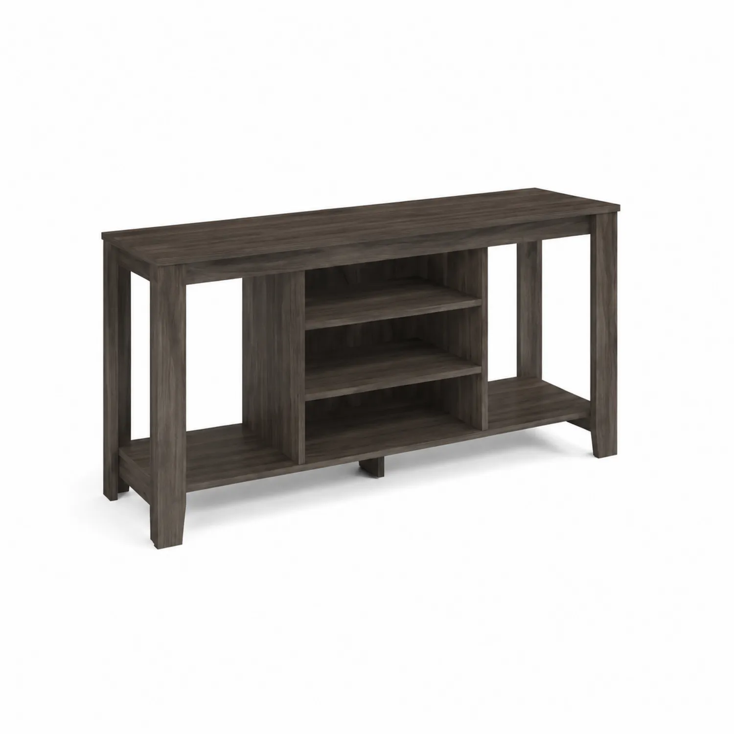 Meuble TV en bois avec étagères de rangement en Brun