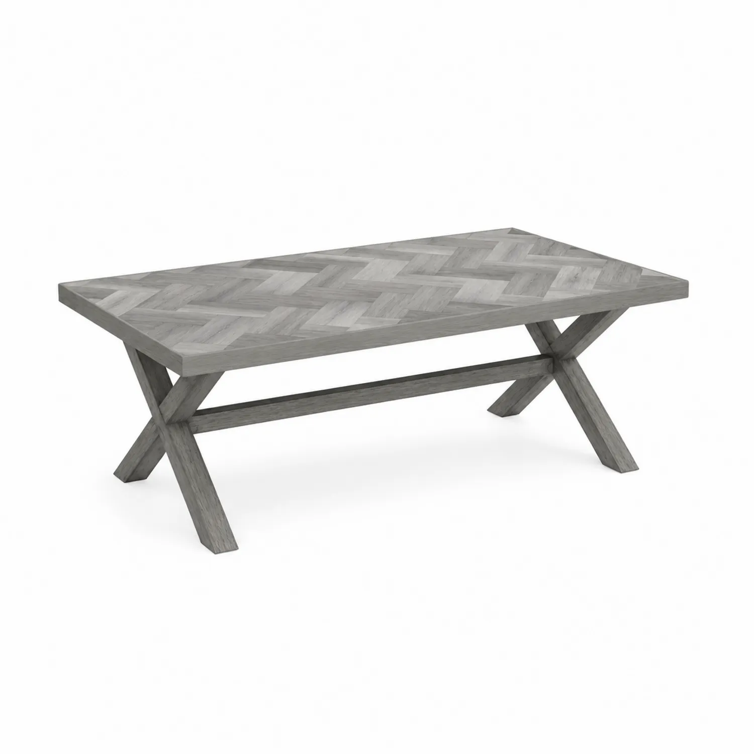 Table de jardin rectangulaire en bois d'acacia gris