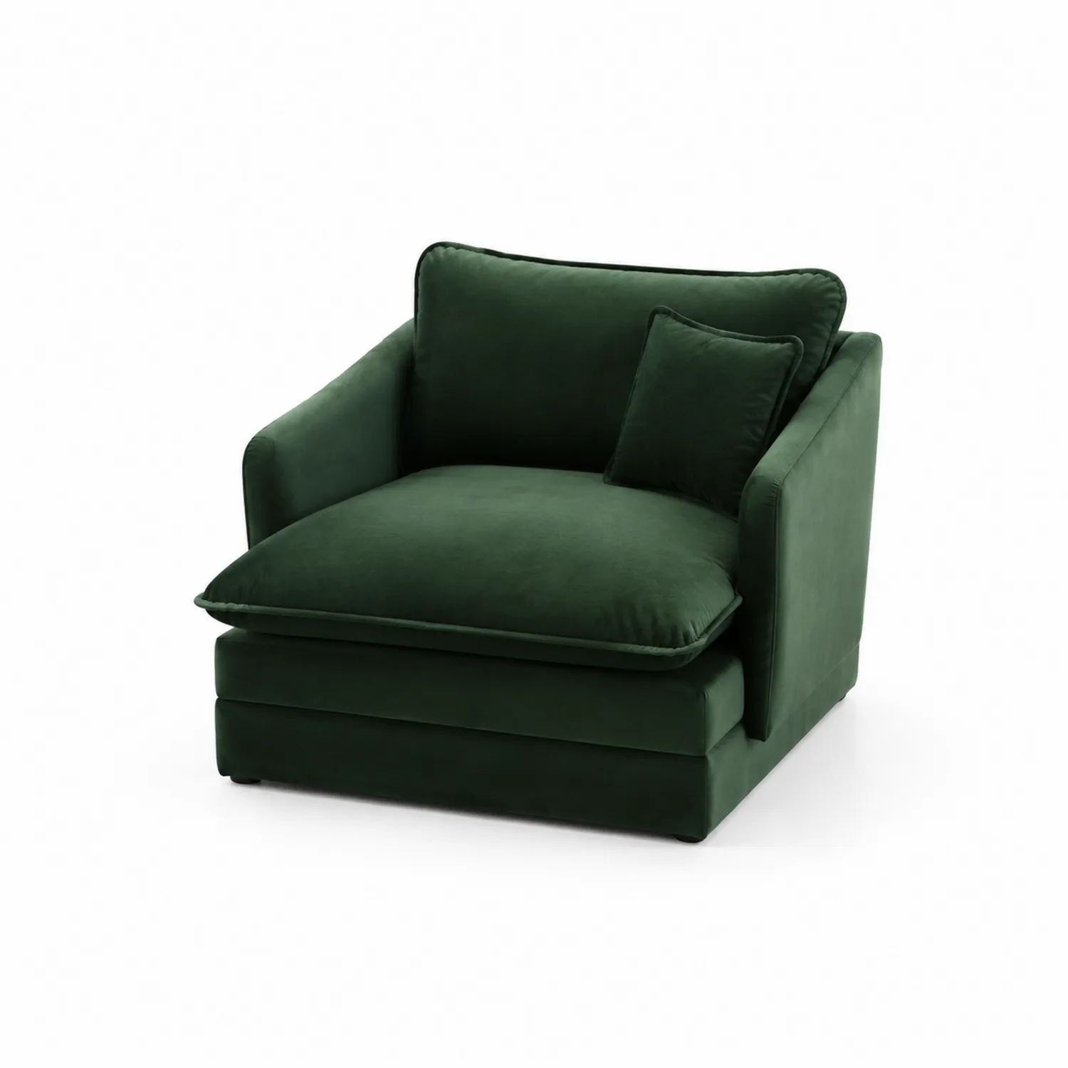 Fauteuil en velours vert