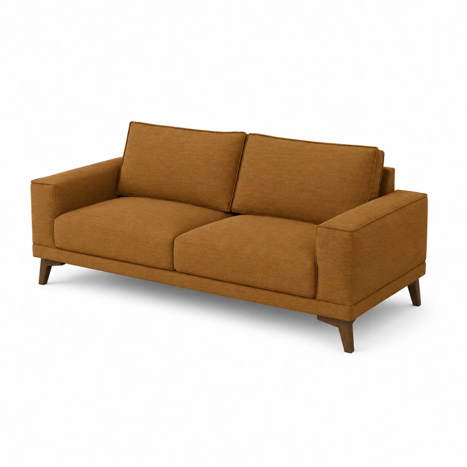 Canapé deux places tissu polyester Marron 180cm