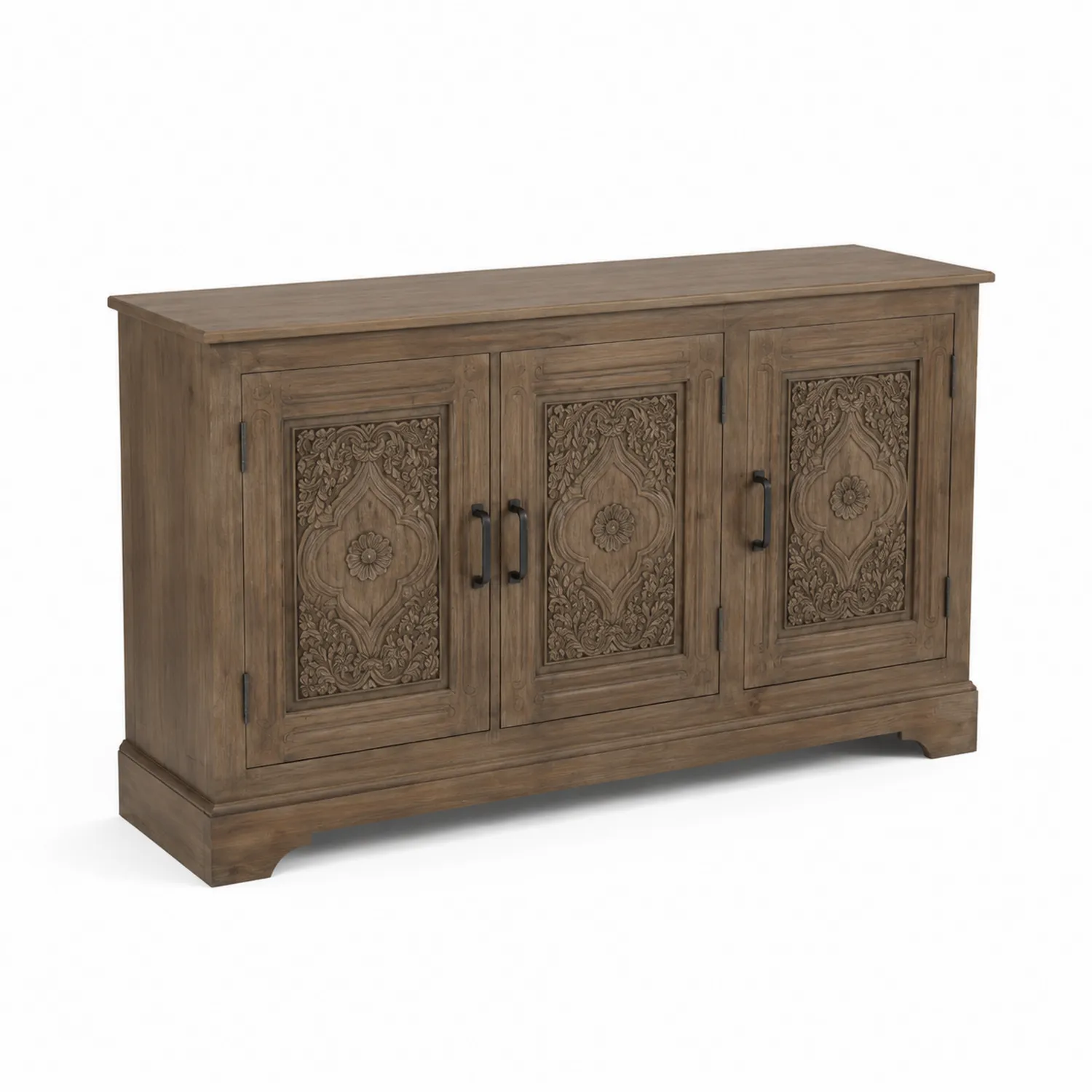 Buffet en bois massif avec portes sculptées